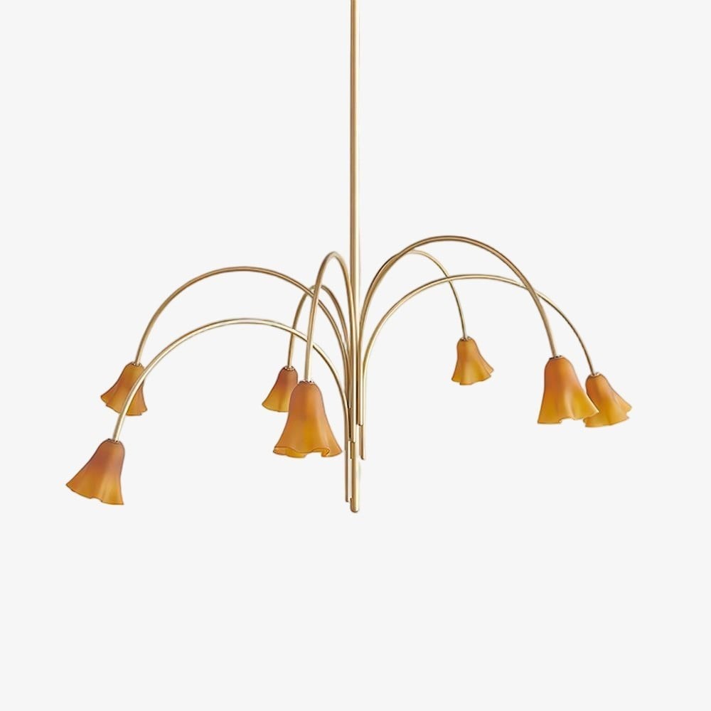 Bellina Modern Romantic Chandelier - Botanical Lily Design with Glass Flowers KL1449