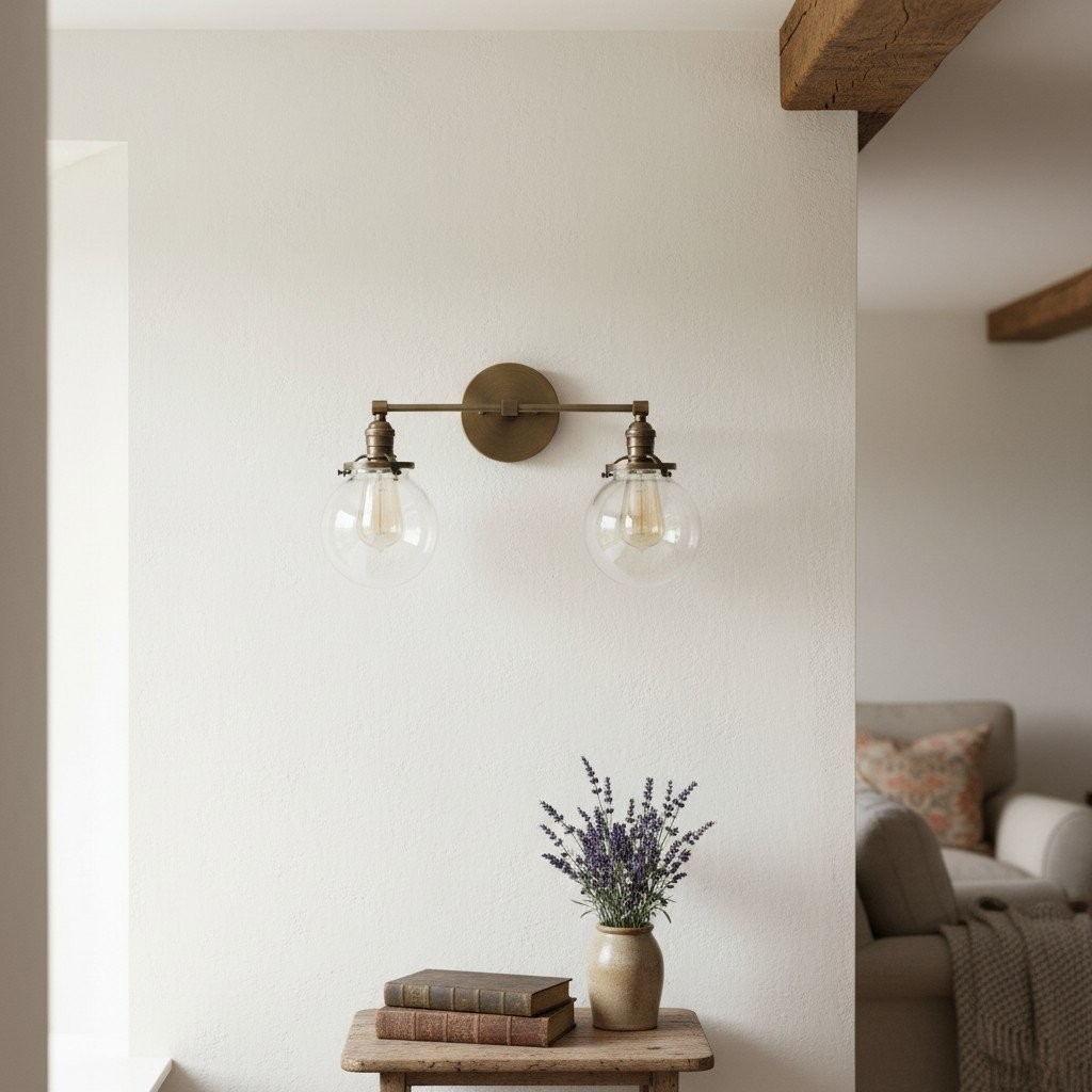 Lumio Globe Glass Globe Vanity Light - Modern Two Light Bathroom Sconce KL1404