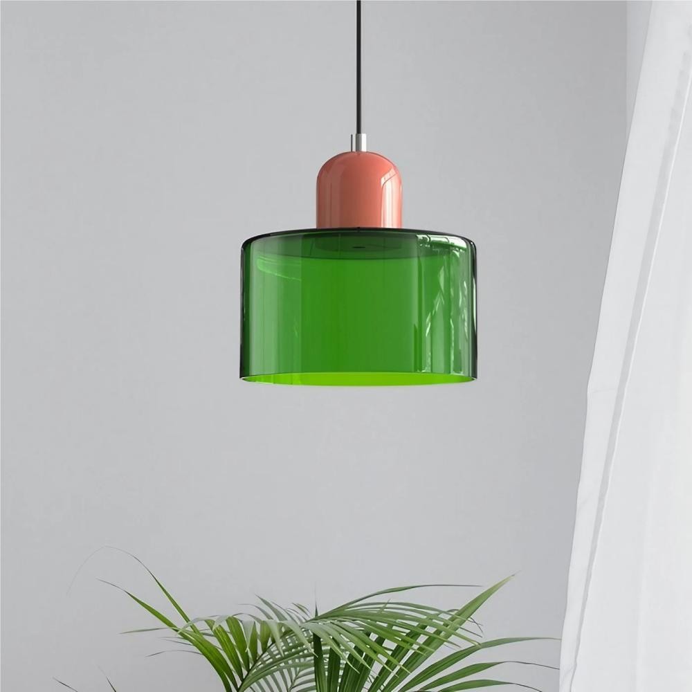 Morandi Cylinder Stained Glass Pendant Light KL17