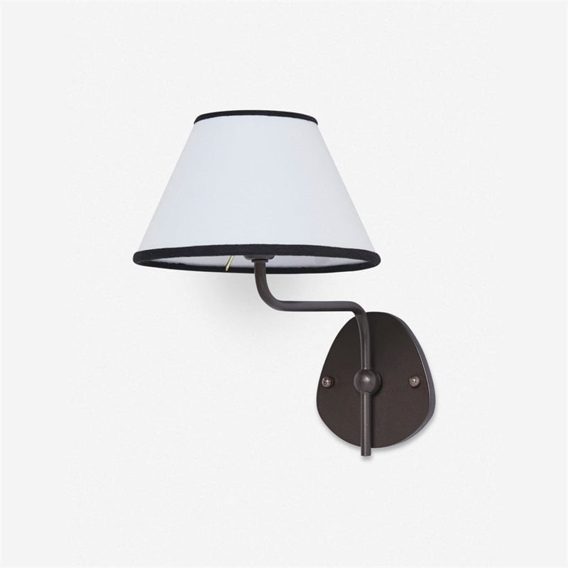 Kulo Classic Brass Wall Lamp – Modern Fabric Shade Wall Sconce for Bedroom or Hallway KL1533