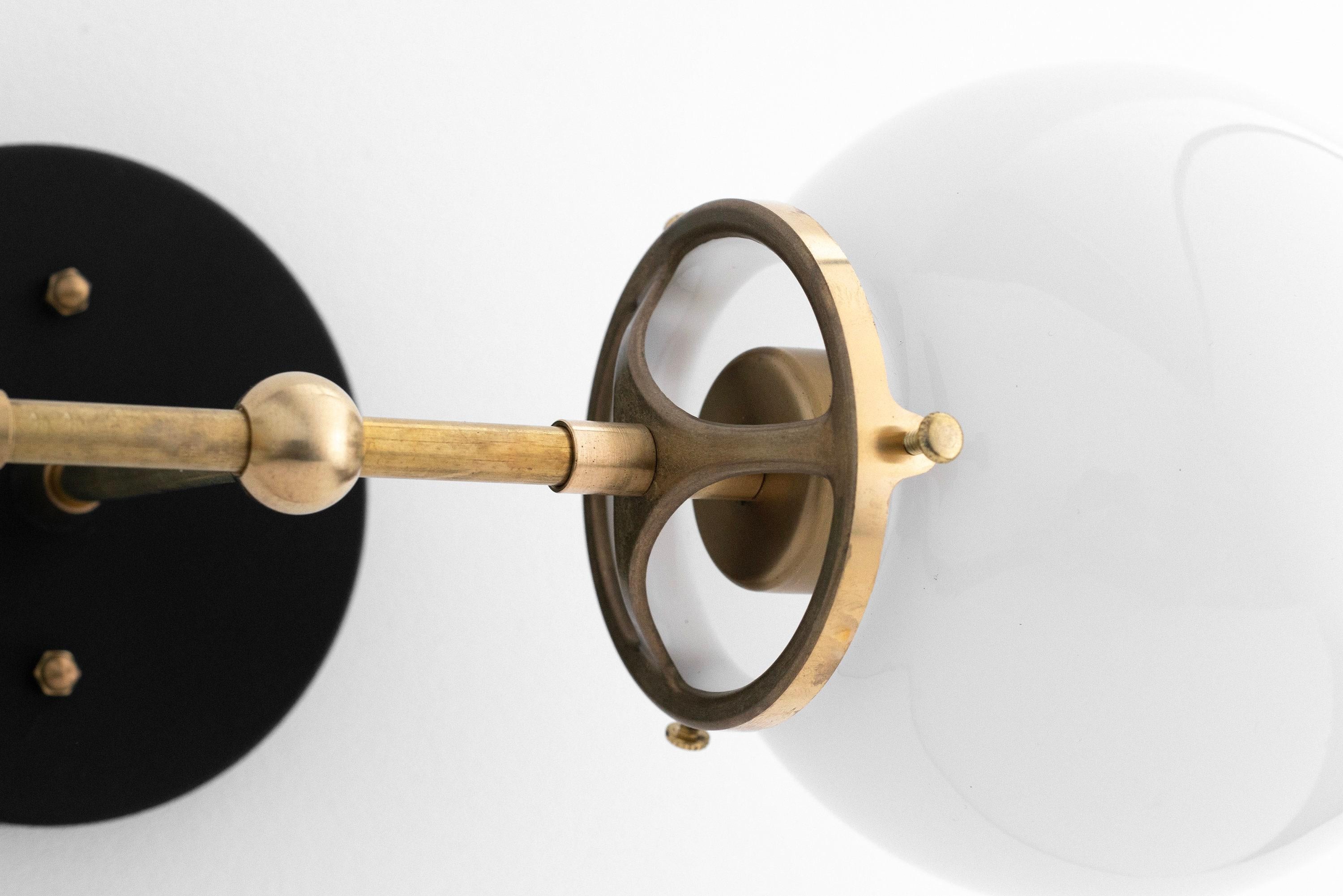 Lumio Globe Art Deco Vanity Light -  Opal Globe Bathroom Sconce KL1416