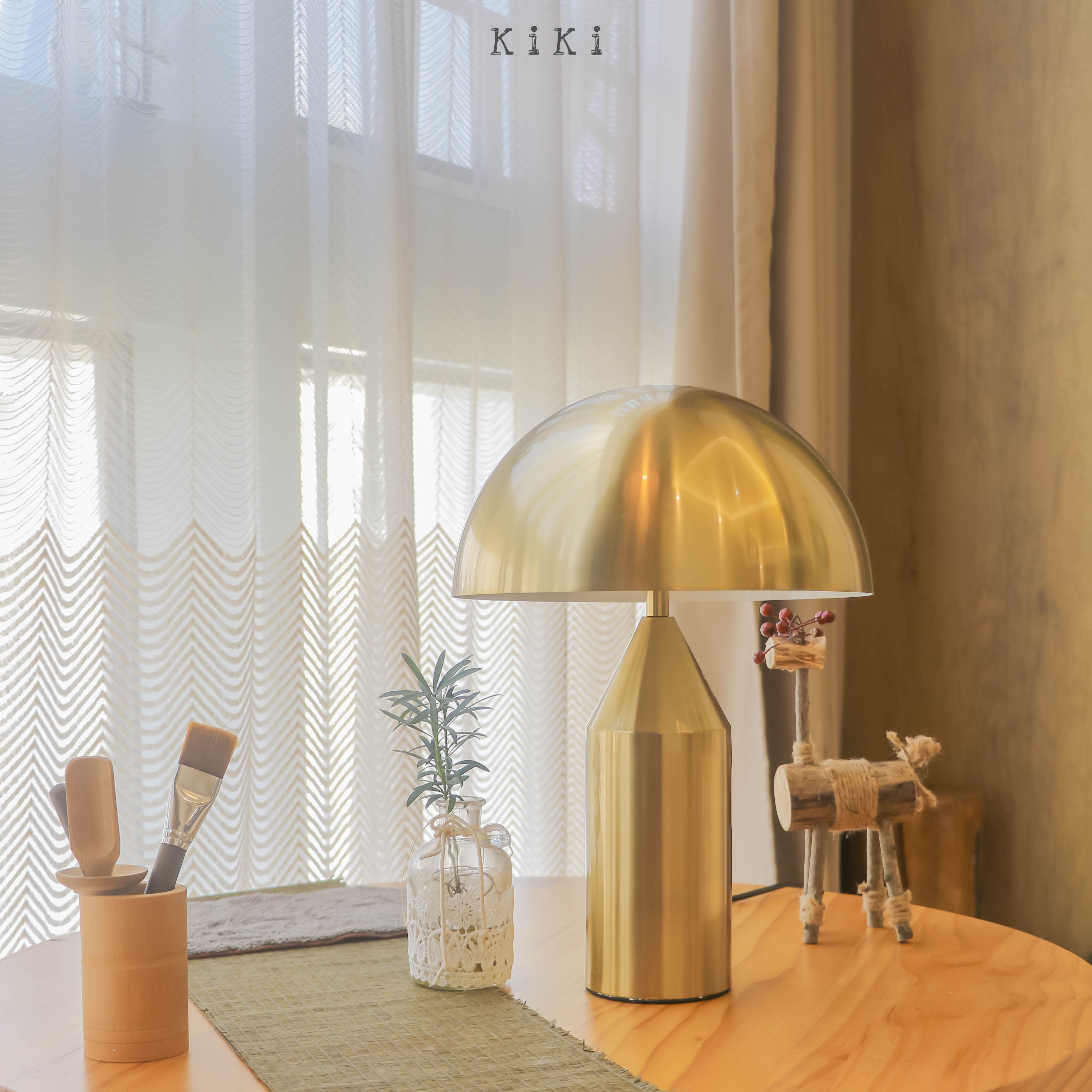 Atollo Metal Table Lamp - Decorative Dome Table Light for Office or Lounge