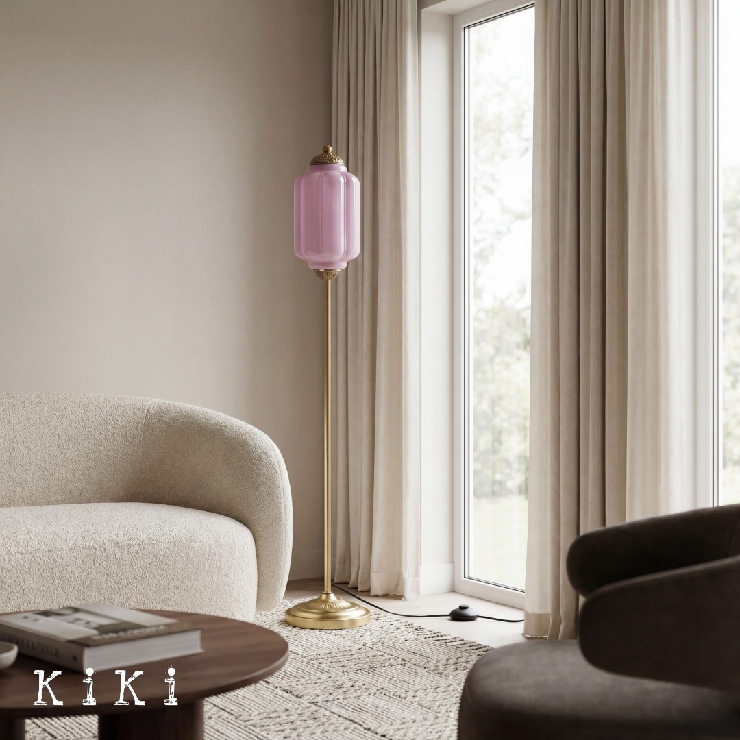 Eloise Artistic Textured Glass Floor Lamp - Elegant Lighting for Bedroom or Interior Space KL2330