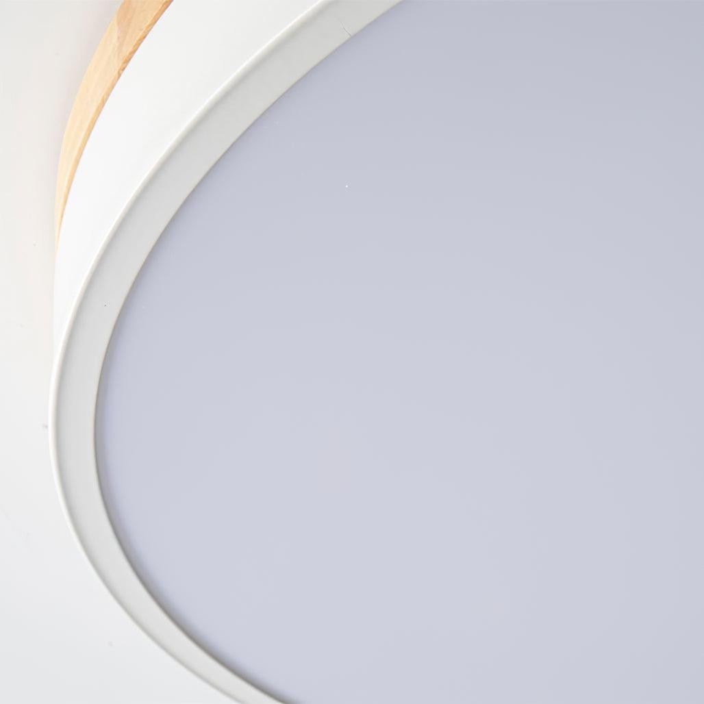 White Round Wooden Ceiling Lamp KL760