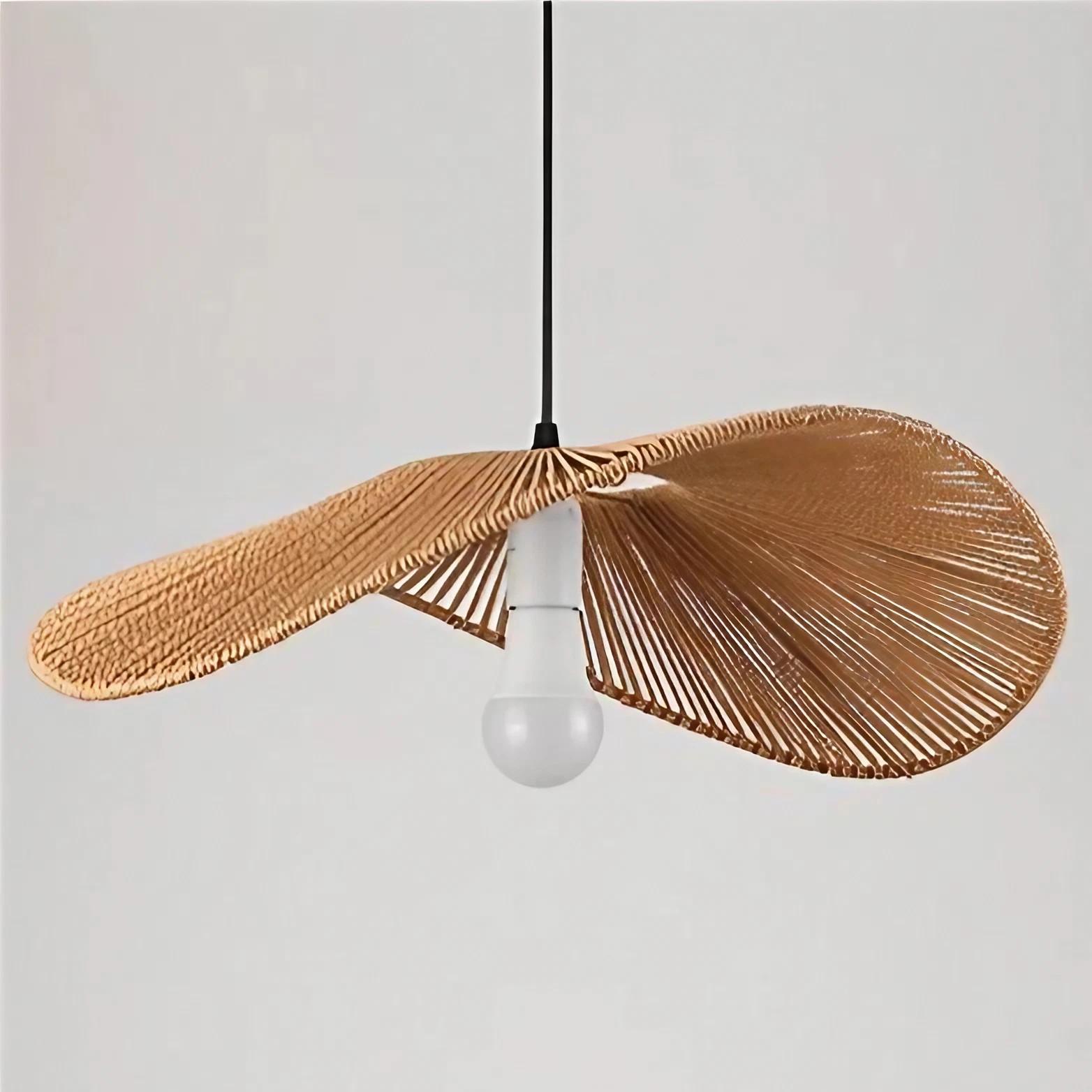 Wabi Sabi Straw Hat Rattan Pendant Light KL53