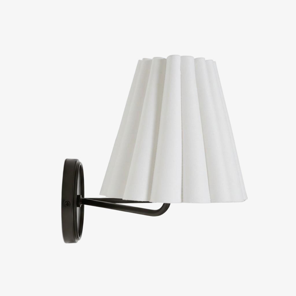Ruffmeto Pleated Fabric Shade Wall Sconce - Single or Double Heads Sconce for Study and Hallway KL2035