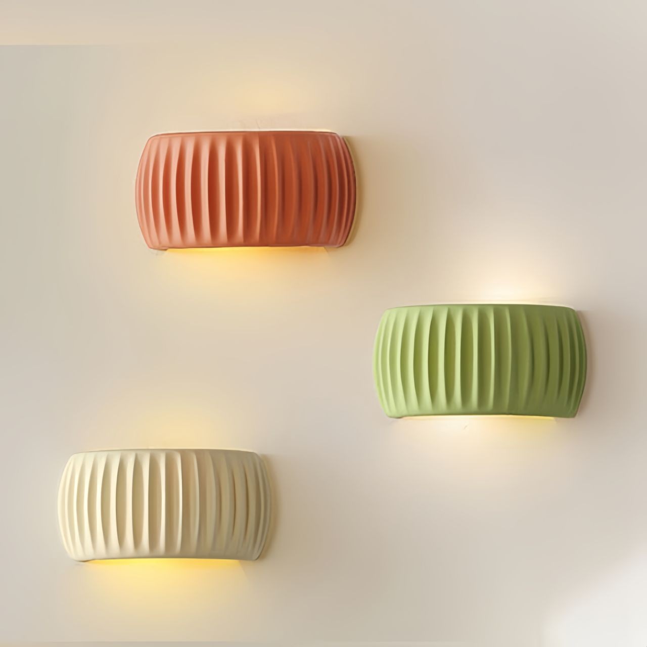 Nordic Minimalist Resin Ribbed Wall Sconce KL116