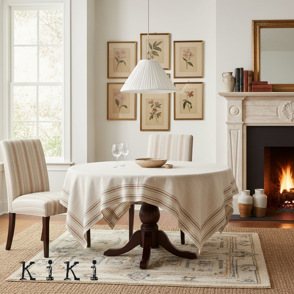 Linen Scalloped Pendant Light – Soft Pleated Fabric Shade Lamp For Kitchen & Dining KL1534