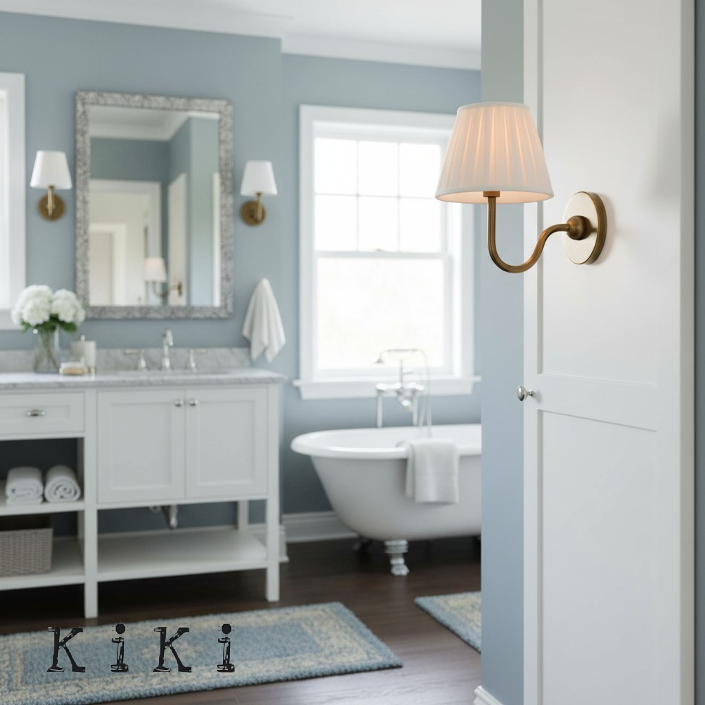 Luvora Vintage Pleated Shade Wall Lamp - Refined Linen Sconce For Bathroom or Corridor KL1272