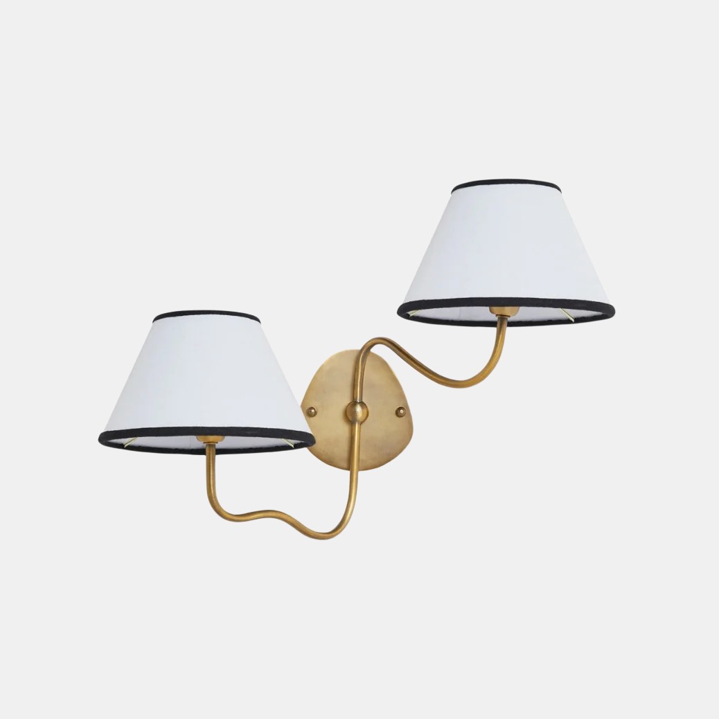 Kulo Classic Brass Wall Lamp – Modern Fabric Shade Wall Sconce for Bedroom or Hallway KL1533