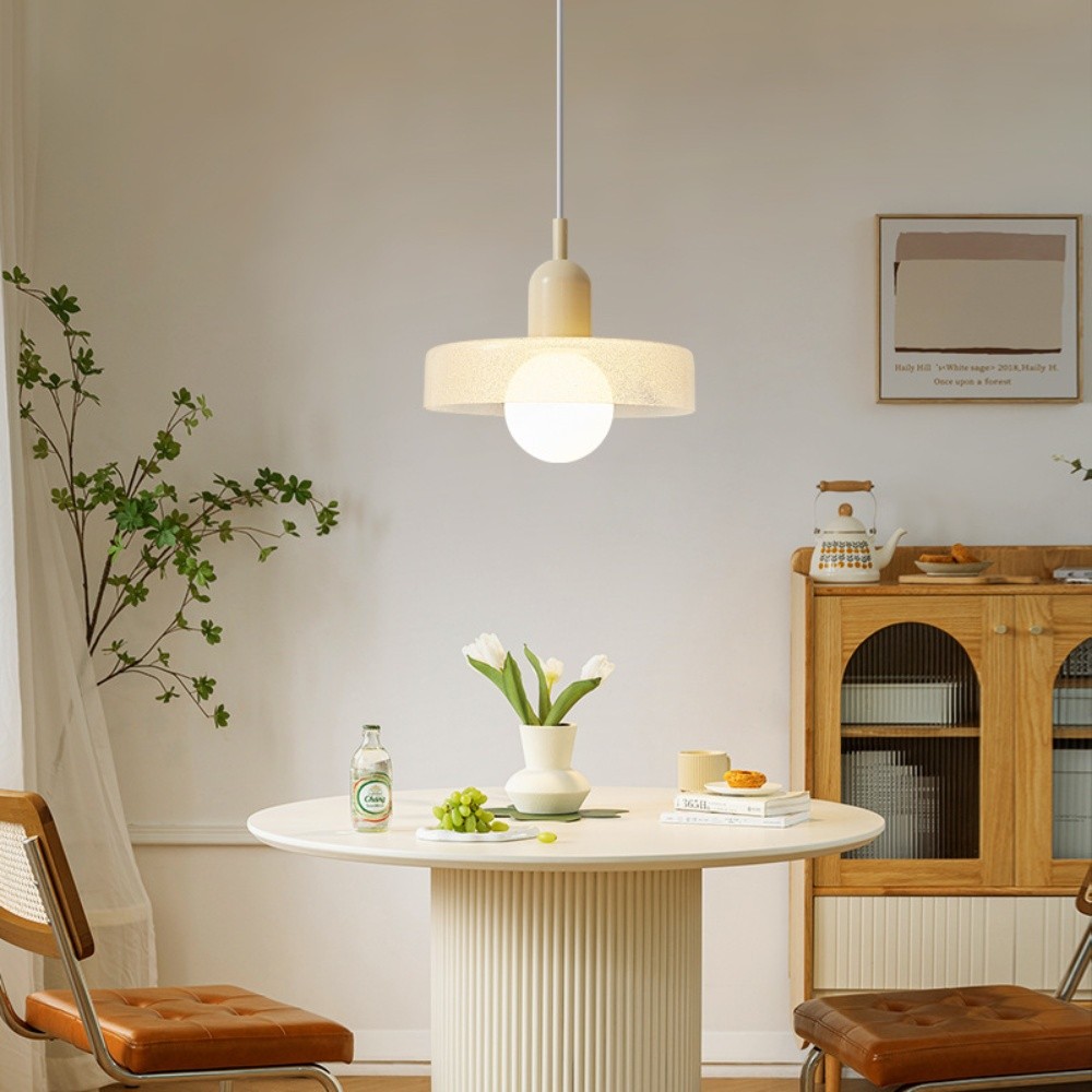 Modern Crystal Glass Disc Orb Pendant Light For Kitchen Island KL920
