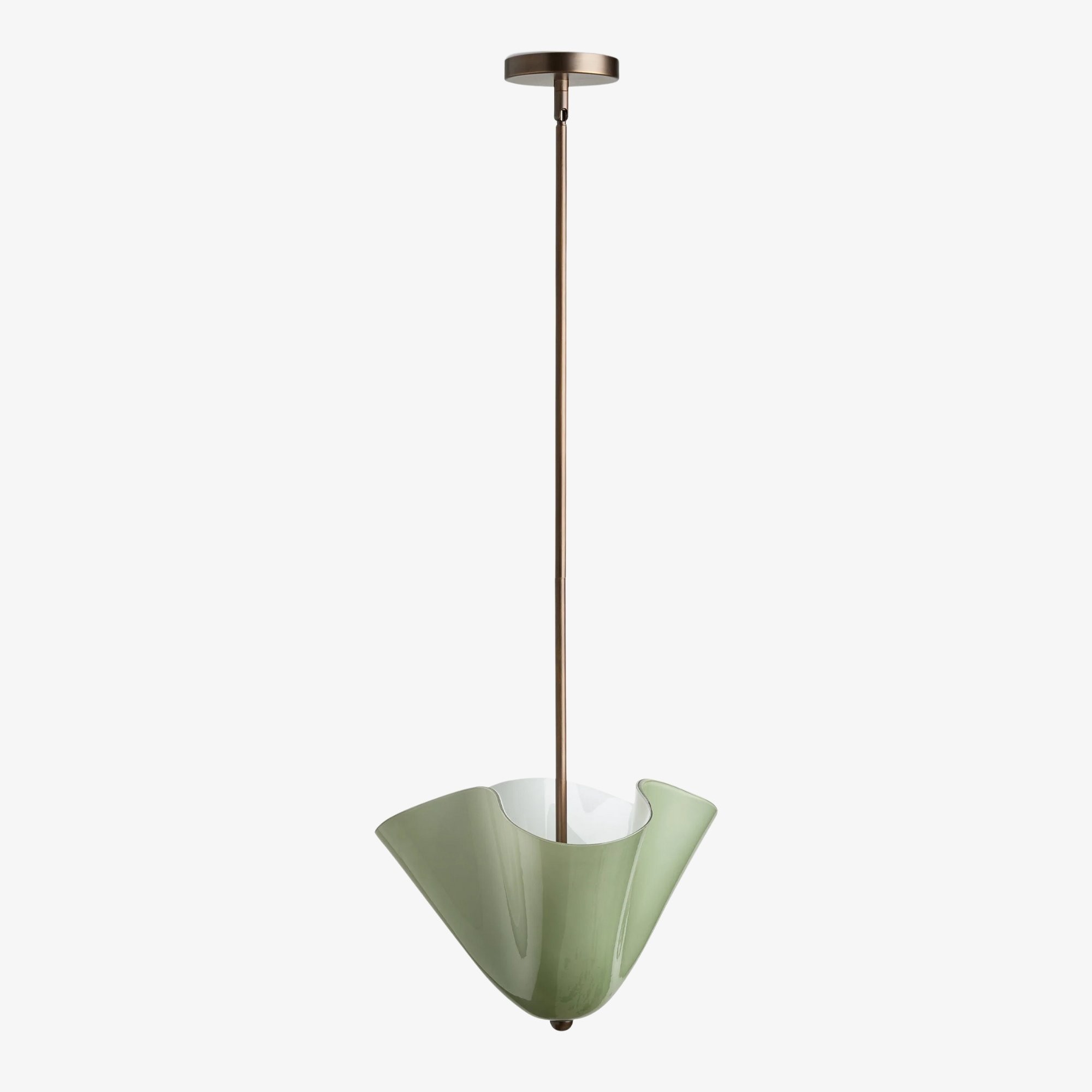 Bellina Radner Pendant Light – Colored Glass Shade with Brass Detail for Modern Spaces KL1417