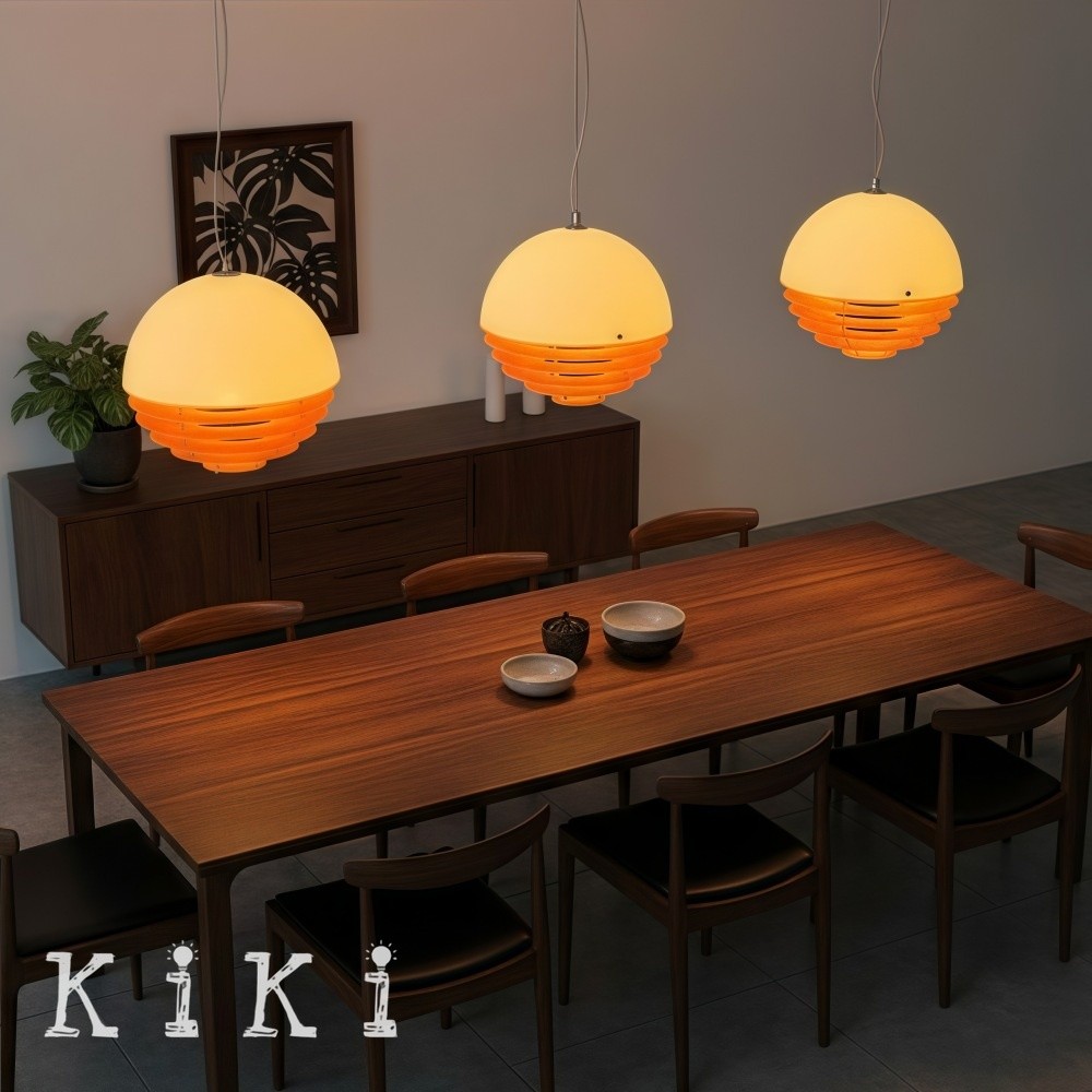 Sunset Pendant Light - Medieval Bauhaus Orange Orb Pendant Light KL880