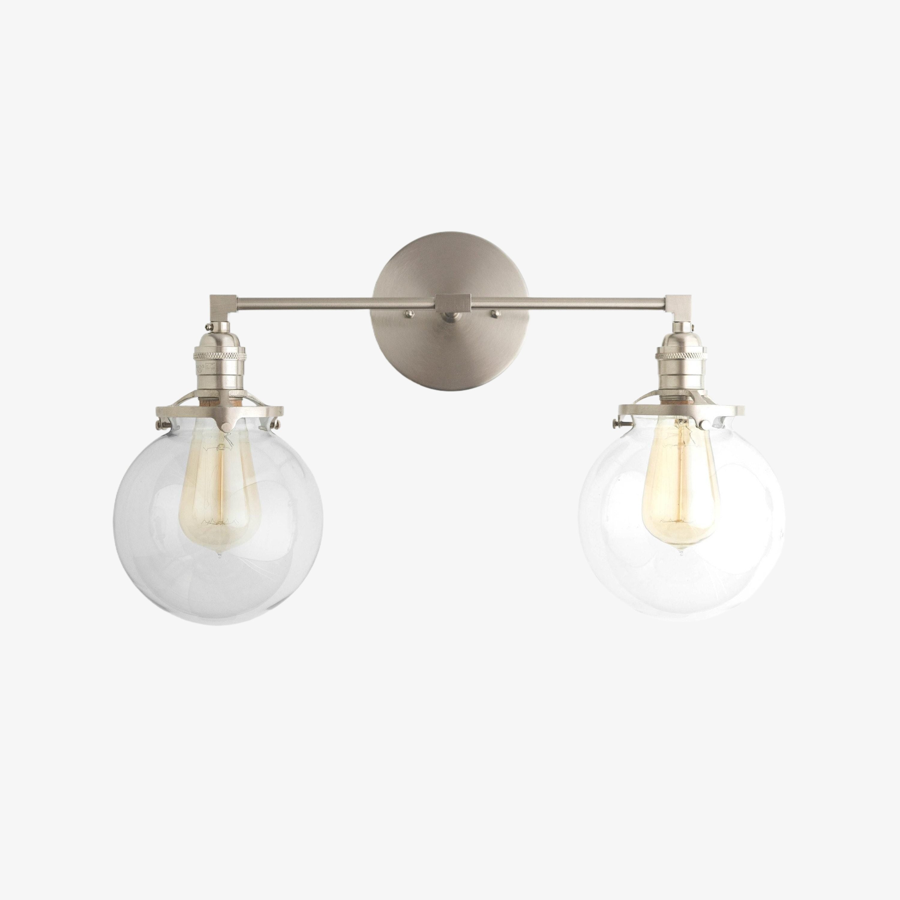 Lumio Globe Glass Globe Vanity Light - Modern Two Light Bathroom Sconce KL1404