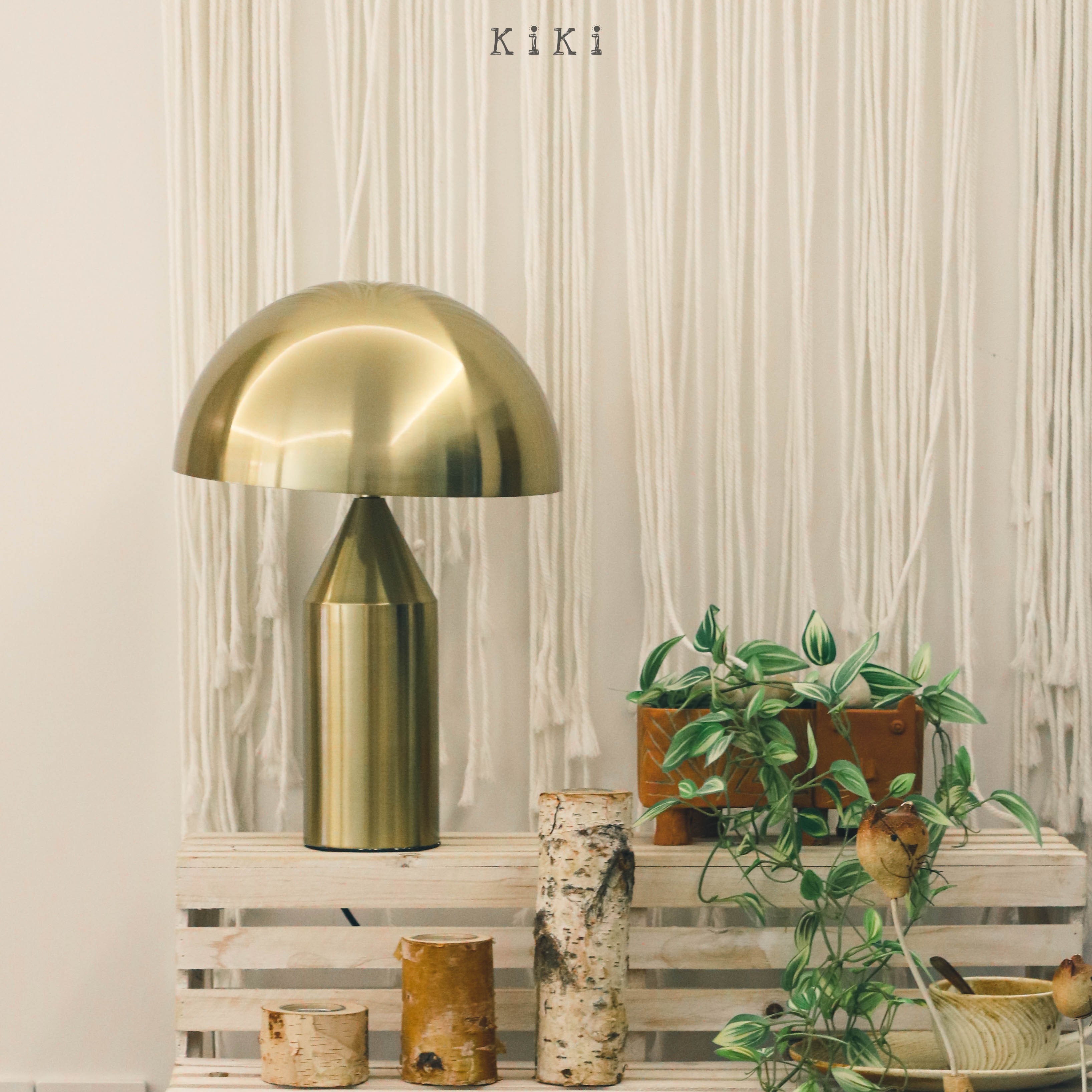 Atollo Metal Table Lamp - Decorative Dome Table Light for Office or Lounge