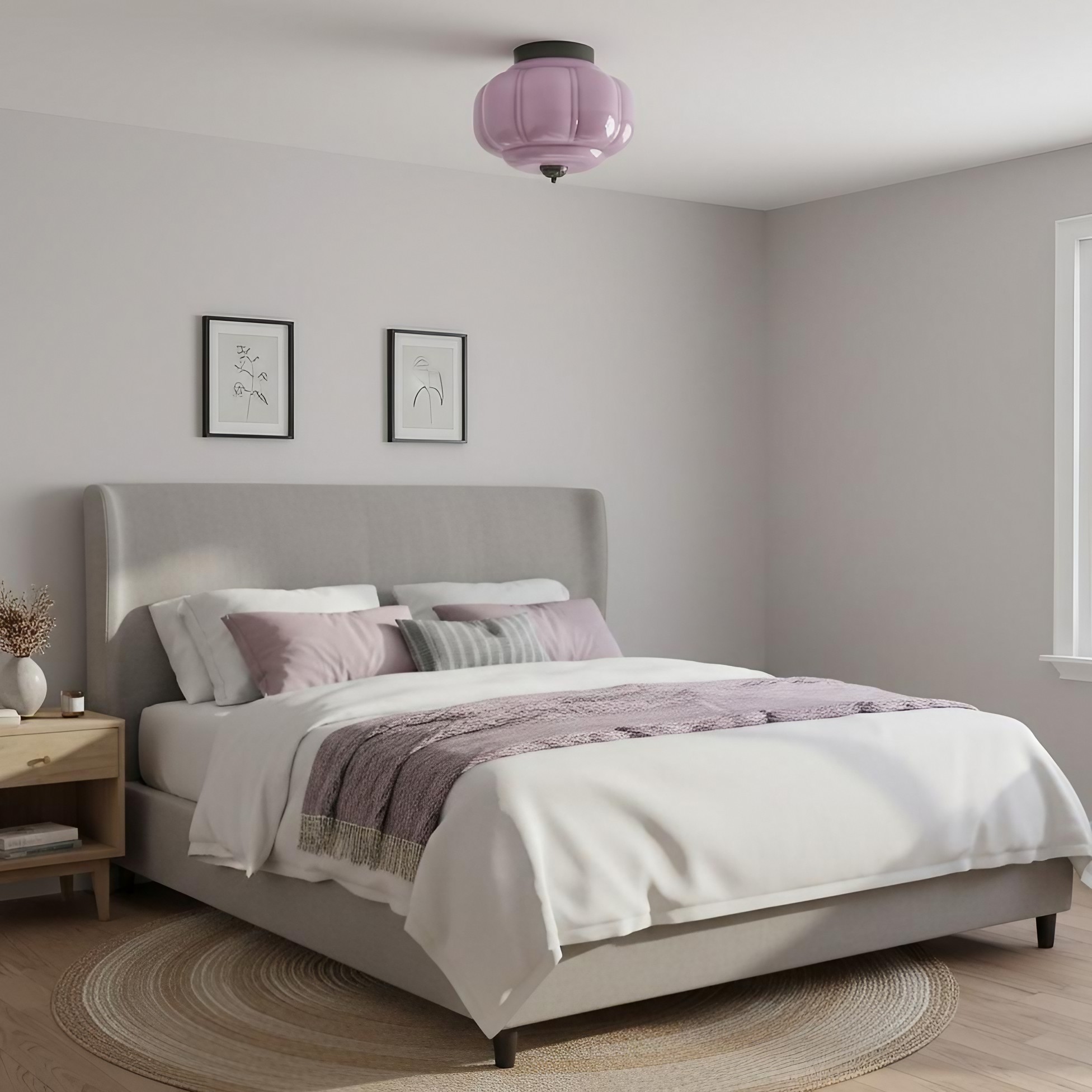 Eloise Retro Milk Glass Semi Flush Mount Ceiling Light KL859