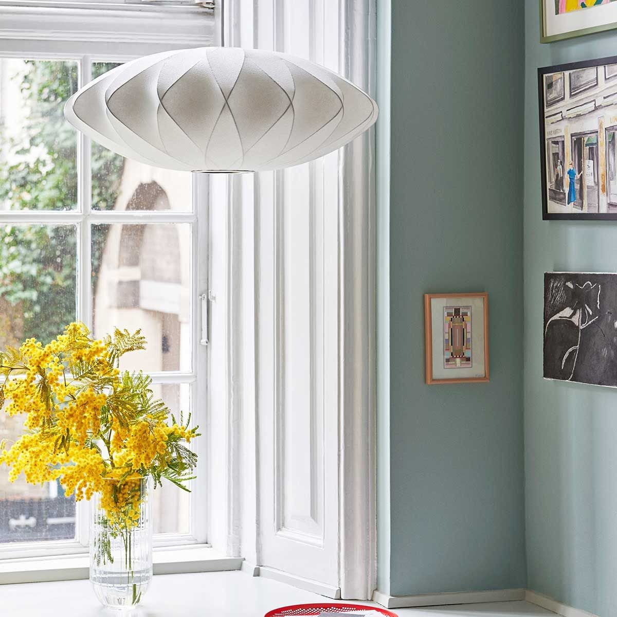 Lightweight Nelson Bubble Pendant Light - Modern Silk Pendant Light for Office or Lounge