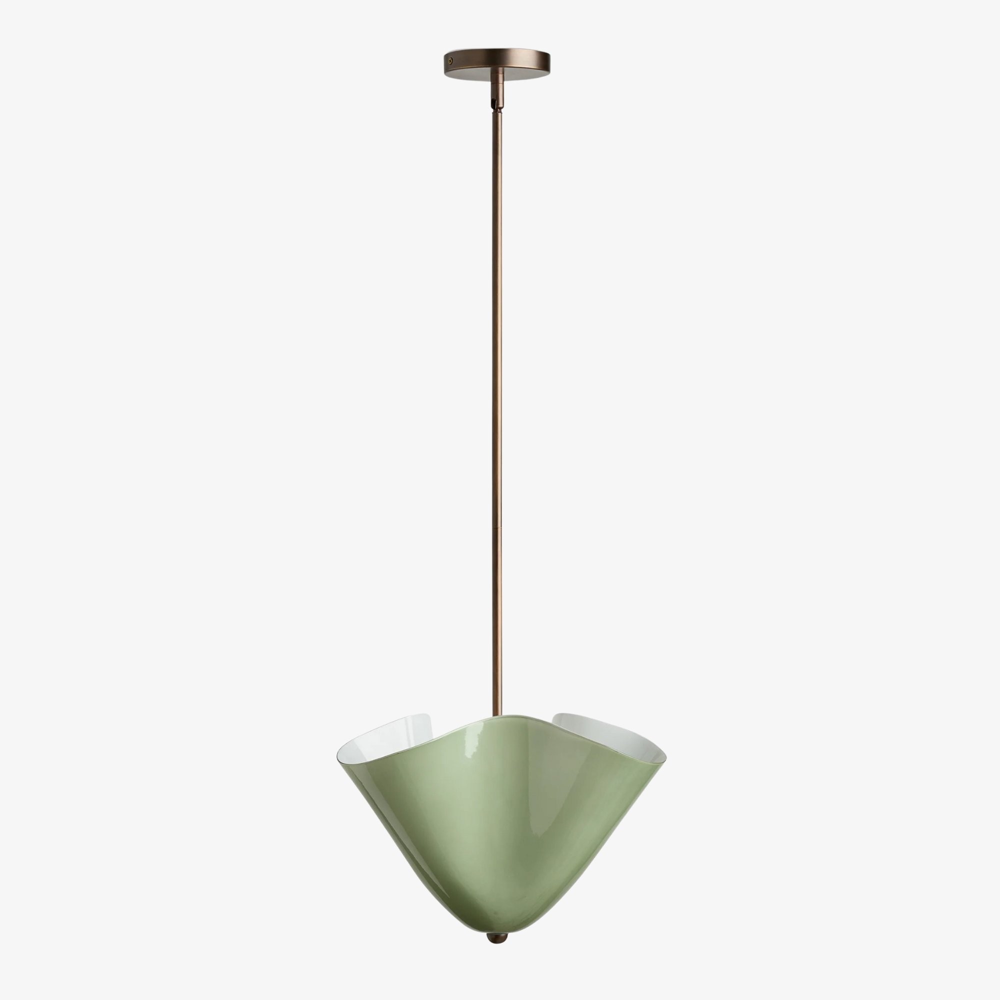 Bellina Radner Pendant Light – Colored Glass Shade with Brass Detail for Modern Spaces KL1417