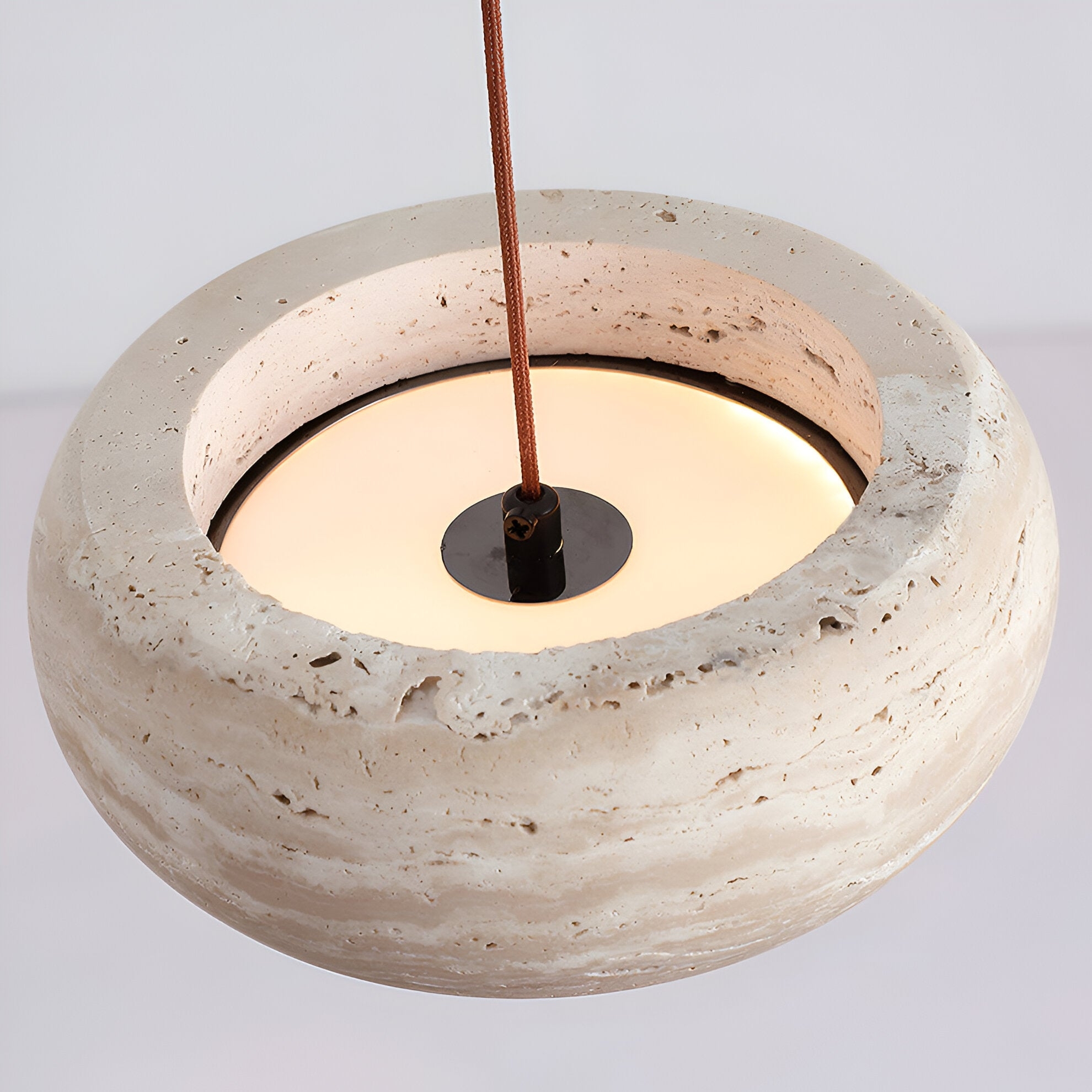 Wabi Sabi Style Travertine Stone Pendant Light D934
