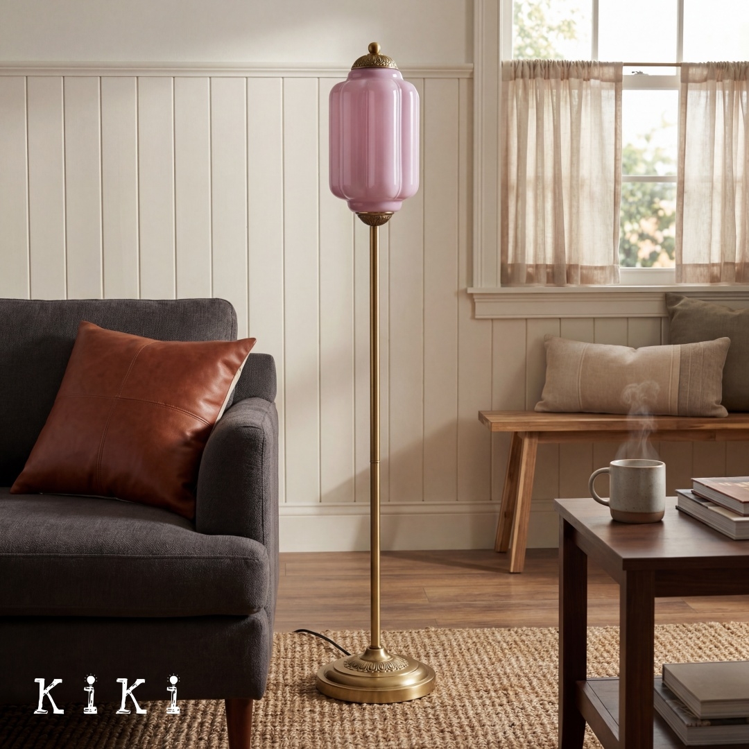 Eloise Artistic Textured Glass Floor Lamp - Elegant Lighting for Bedroom or Interior Space KL2330