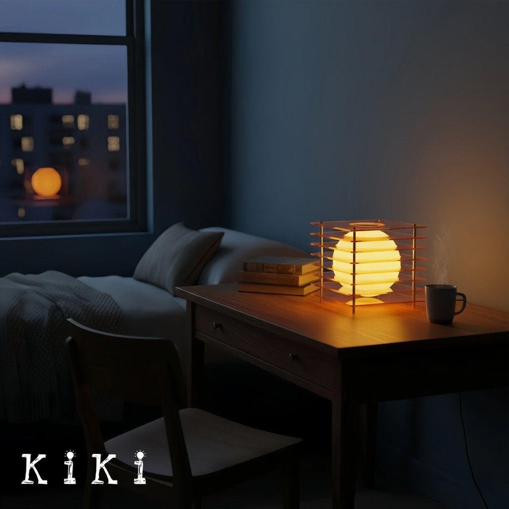 Afterglow Cube Table Lamp - Geometric Sphere Lighting for Bedroom Lighting KL2062