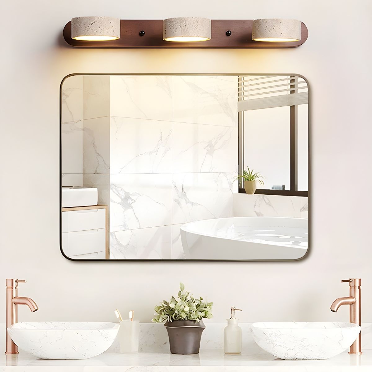 Minimalist Multi Light Travertine Wall Sconce KL892