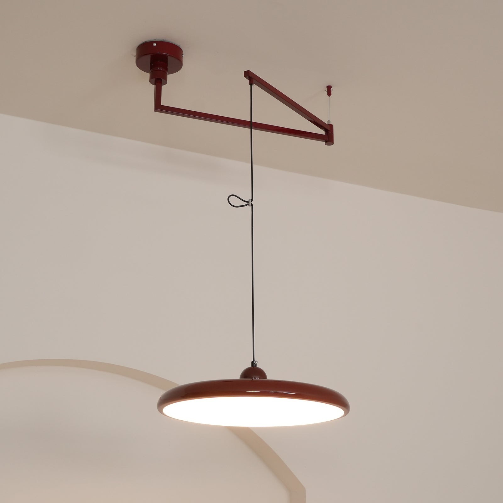 Simple Modern Adjustable Swing Arm Disc Pendant Lamp KL694