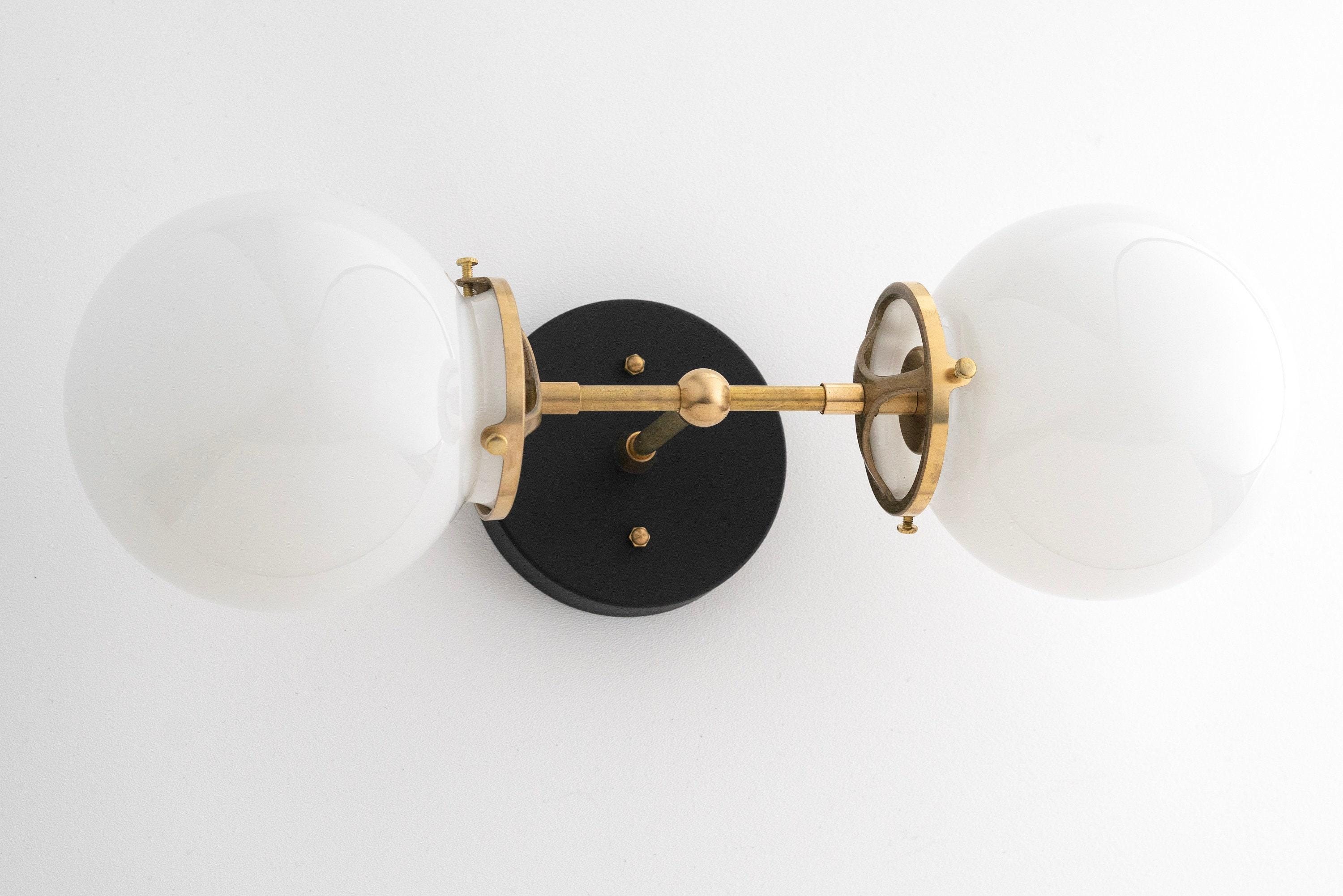 Lumio Globe Art Deco Vanity Light -  Opal Globe Bathroom Sconce KL1416