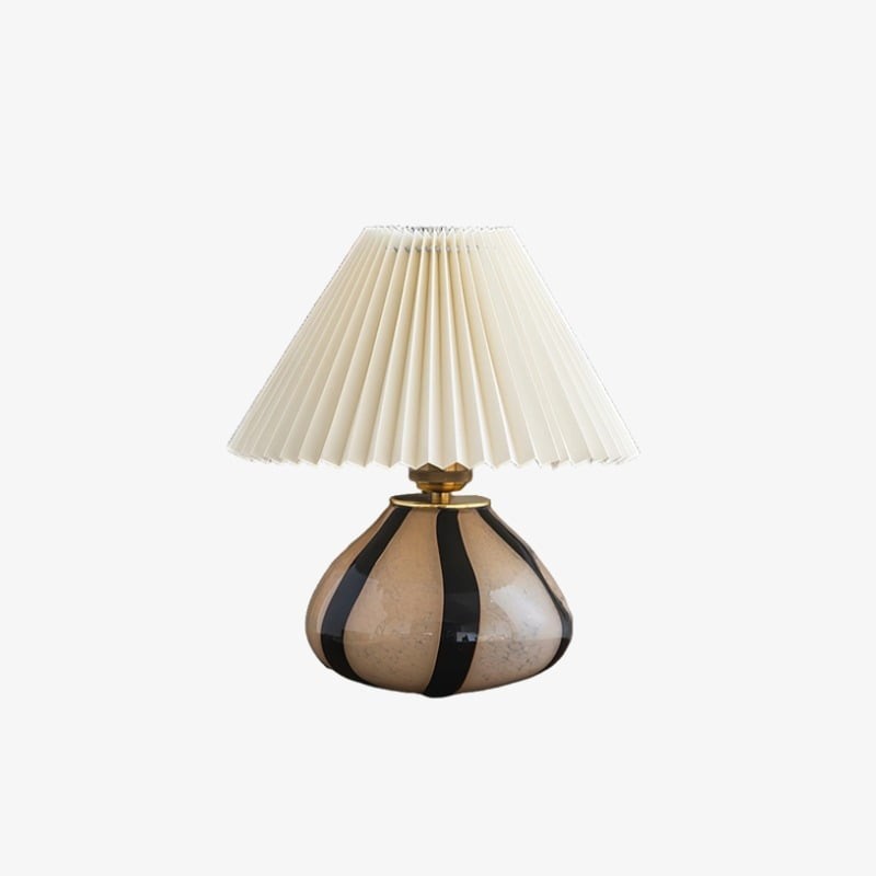 Undara Classic Pleated Table Lamp – Stylish Glass Base Table Light for Reading Corner KL2152