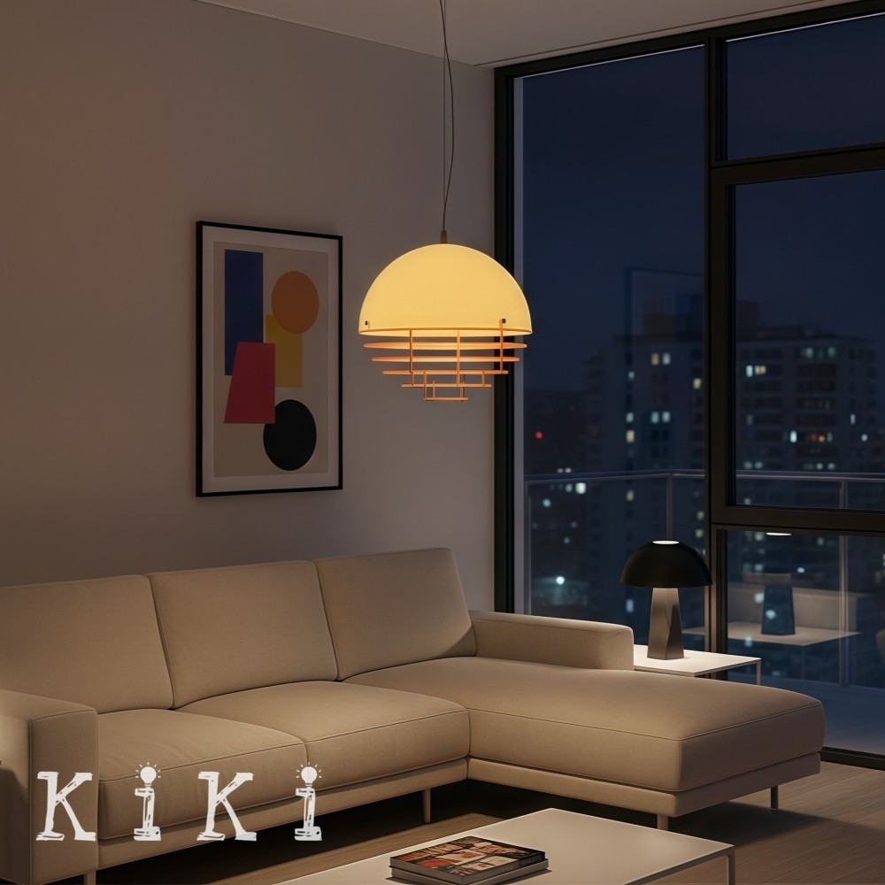 Sunset Pendant Light - Medieval Bauhaus Orange Orb Pendant Light KL880