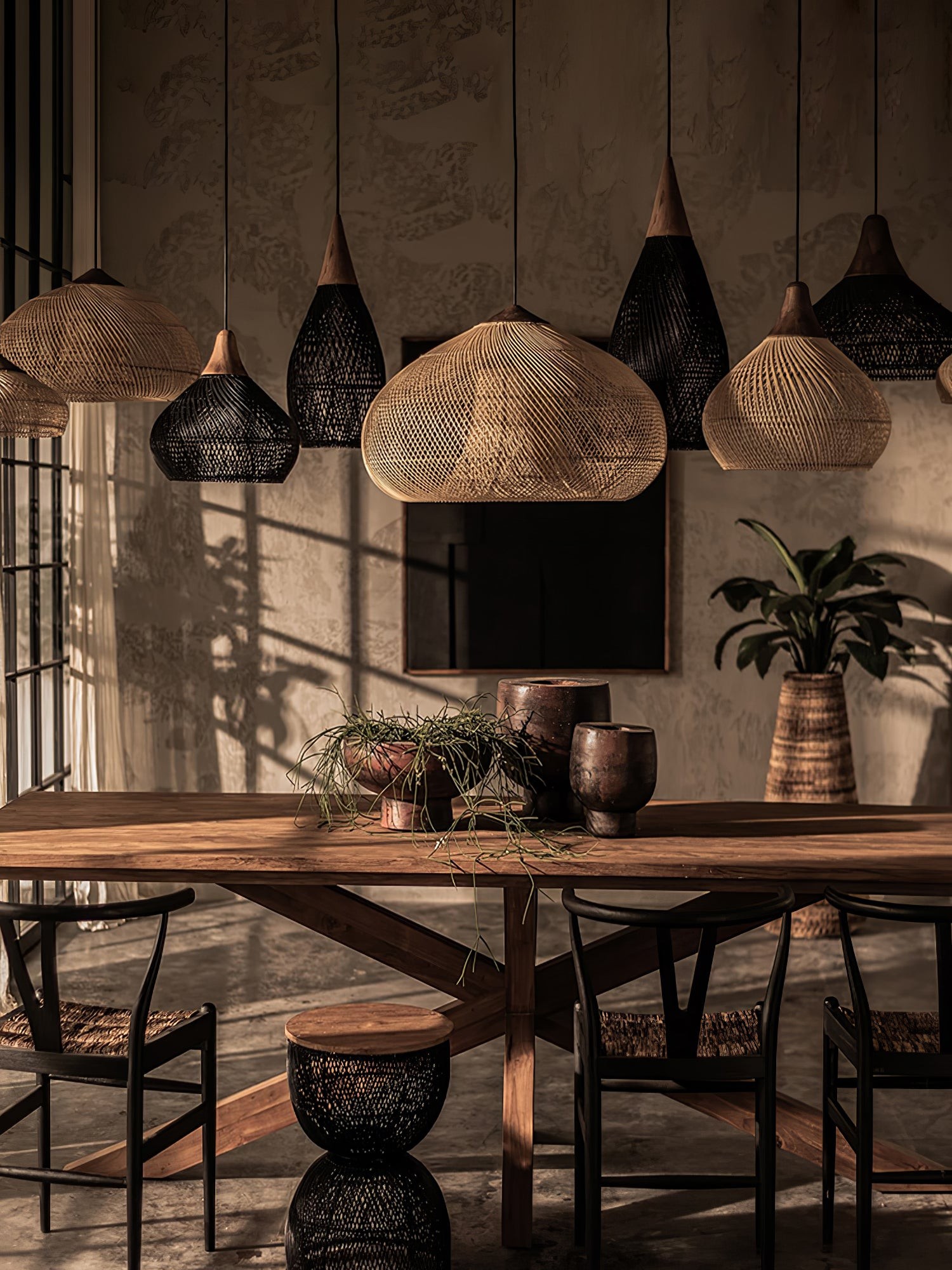 Harp Braided Rattan Pendant Lamp KL1142