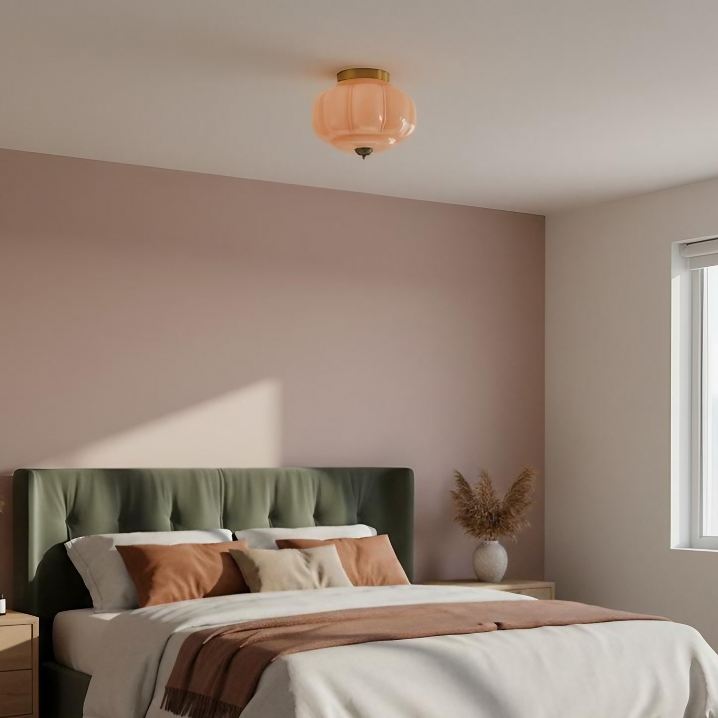 Eloise Retro Milk Glass Semi Flush Mount Ceiling Light KL859