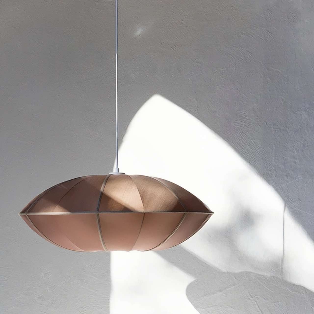 Nordic Bubble Pendant Light – Textured Fabric Shade Hanging Lamp KL114