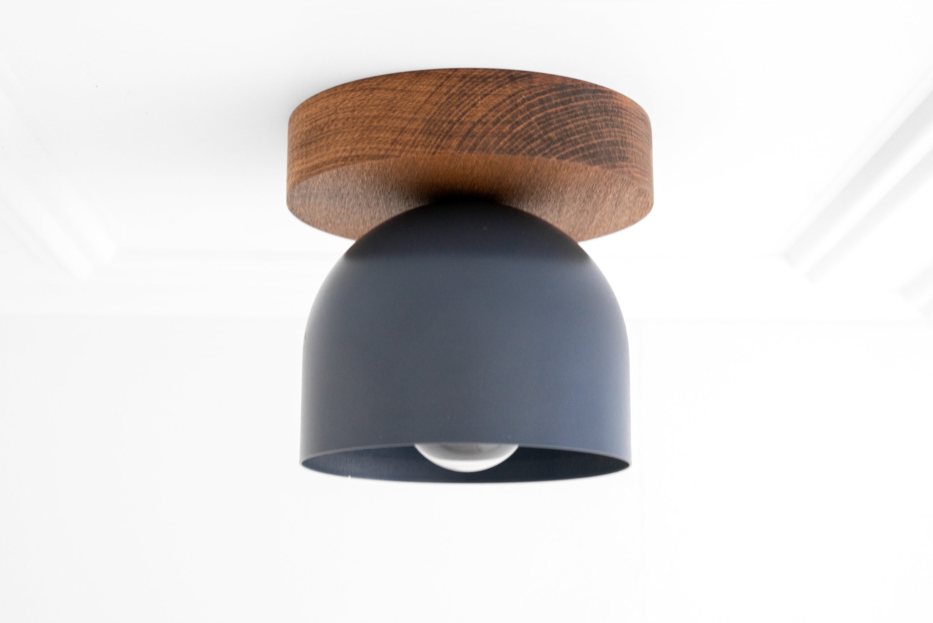 Metio Dome Modern Rustic Ceiling Light - Wooden and Metal Fusion KL1501