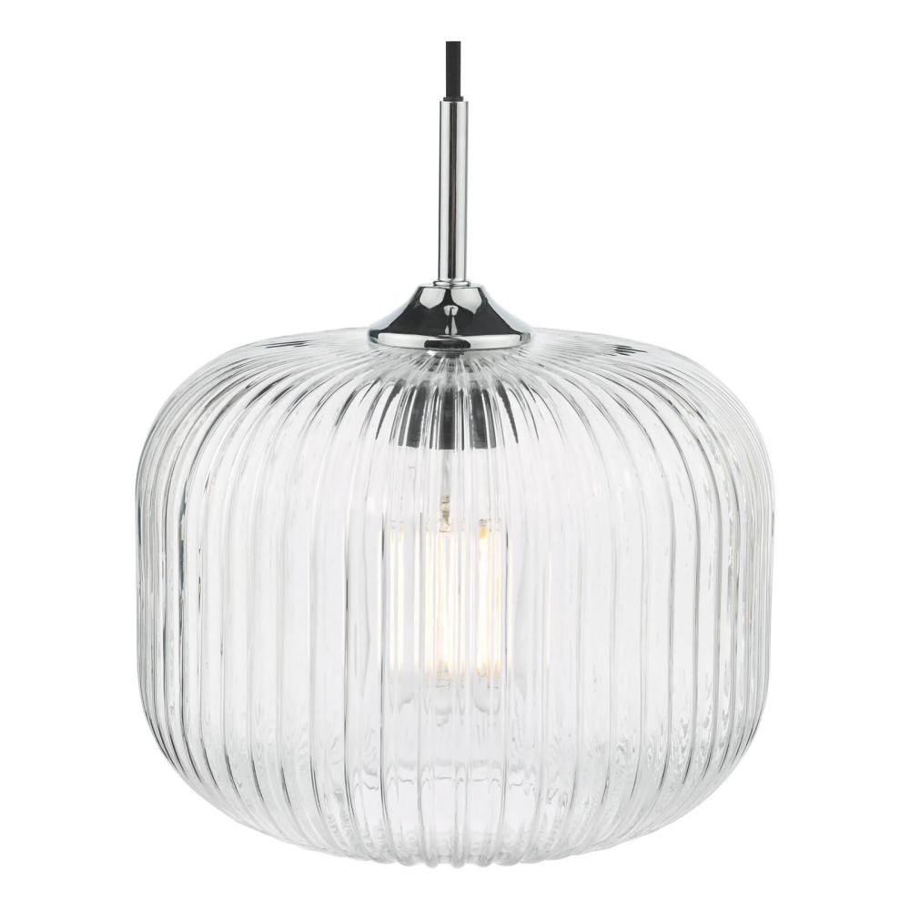Demarius 1 Light Ribbed Glass Pendant Lamp