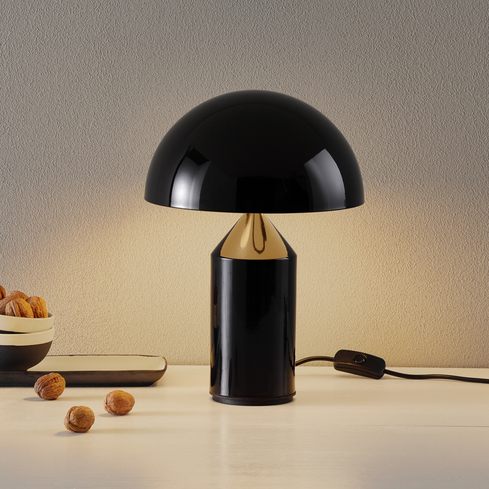 Atollo Metal Table Lamp - Decorative Dome Table Light for Office or Lounge