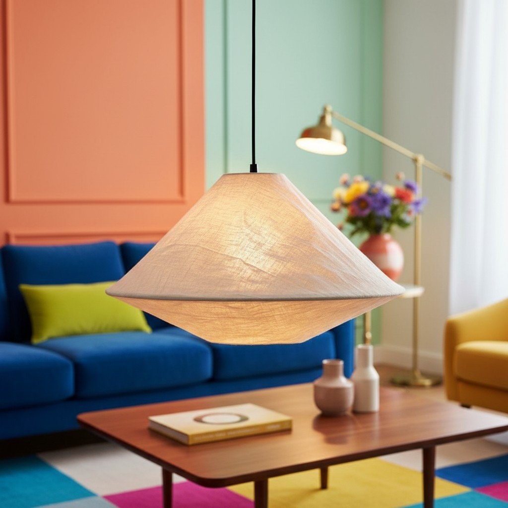 Zalen Fabric Lantern Shade Pendant Light - Artistic Lighting for Contemporary Home KL1670