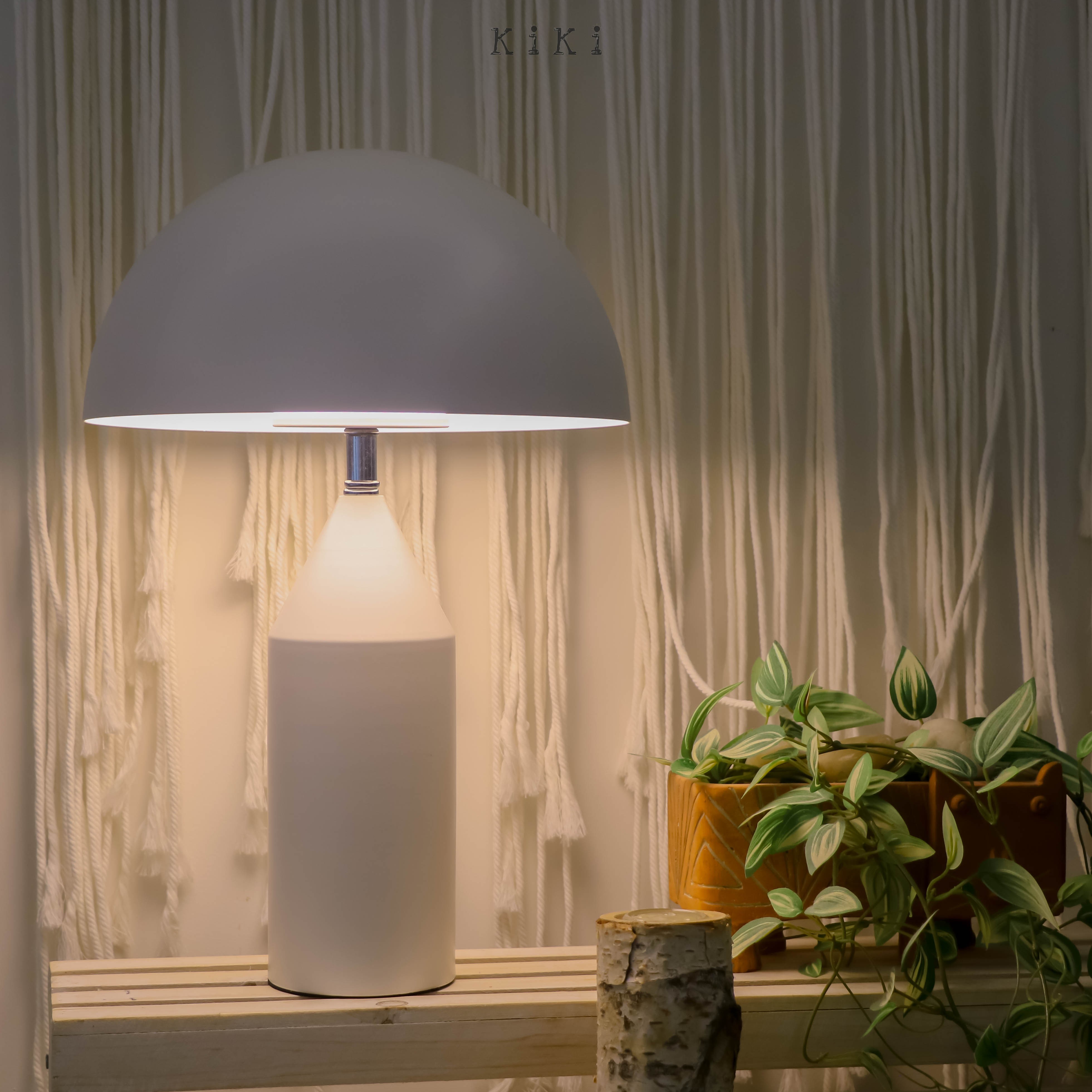 Atollo Metal Table Lamp - Decorative Dome Table Light for Office or Lounge
