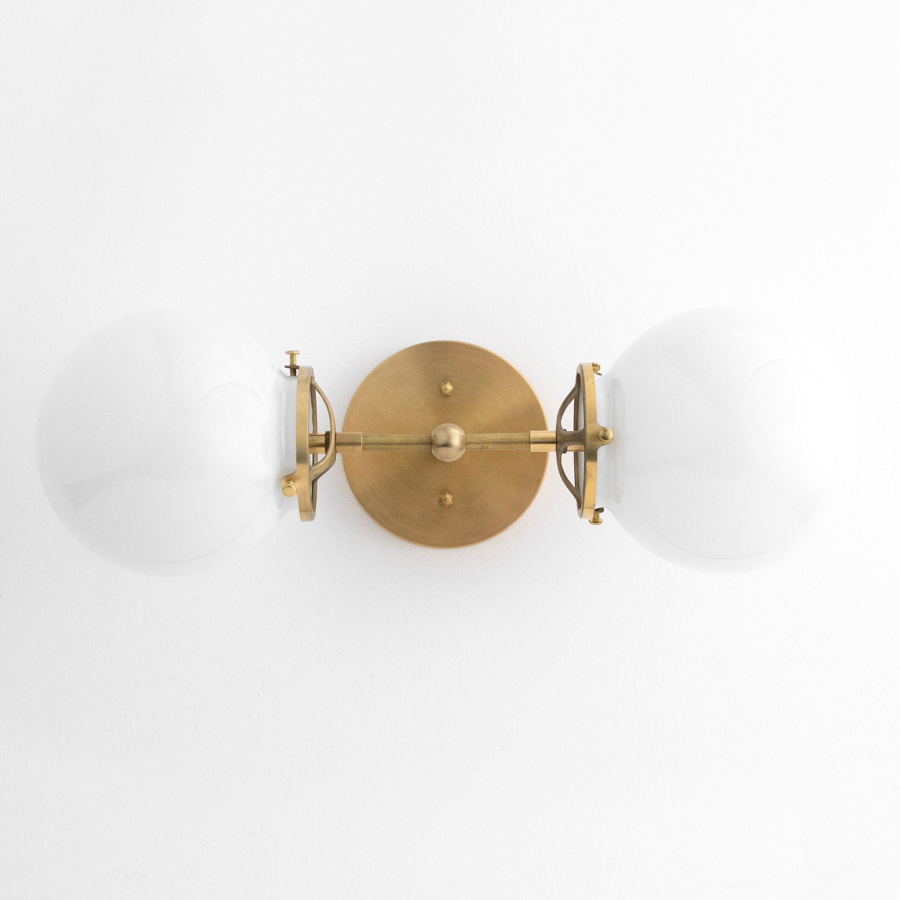 Lumio Globe Art Deco Vanity Light -  Opal Globe Bathroom Sconce KL1416