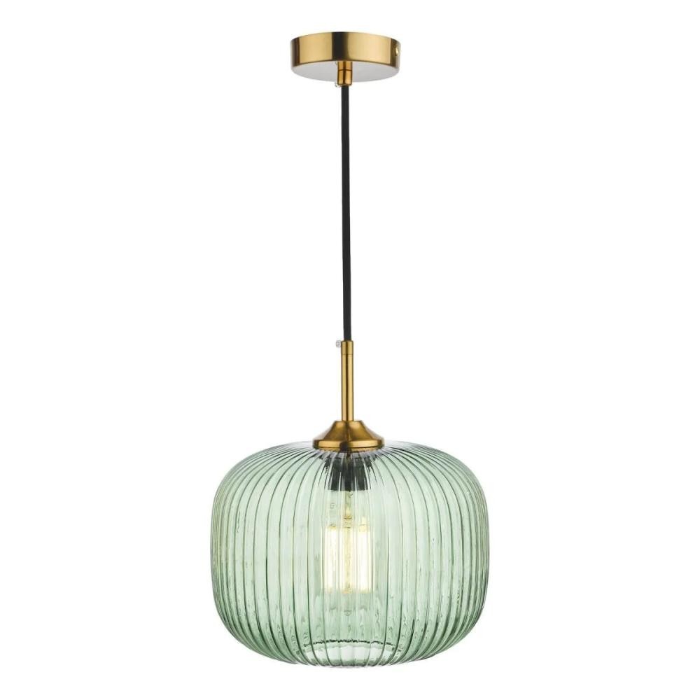 Demarius 1 Light Ribbed Glass Pendant Lamp