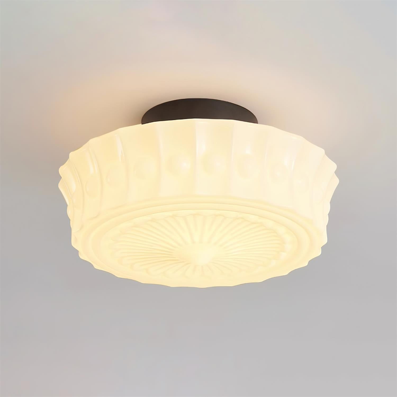 French Vintage Glass Cream Style Ceiling Light KL427