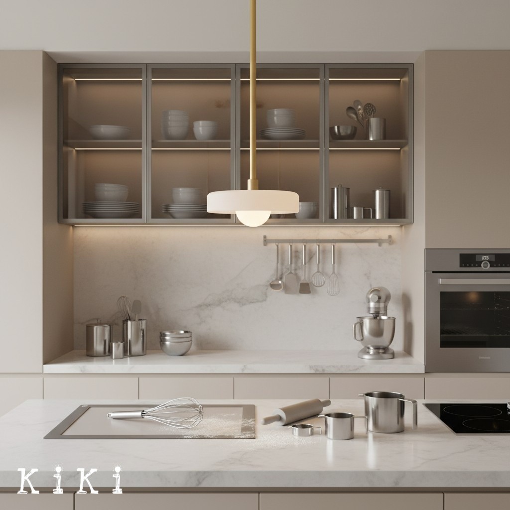 Metal Rod Glass Disc Orb Pendant Light KL923