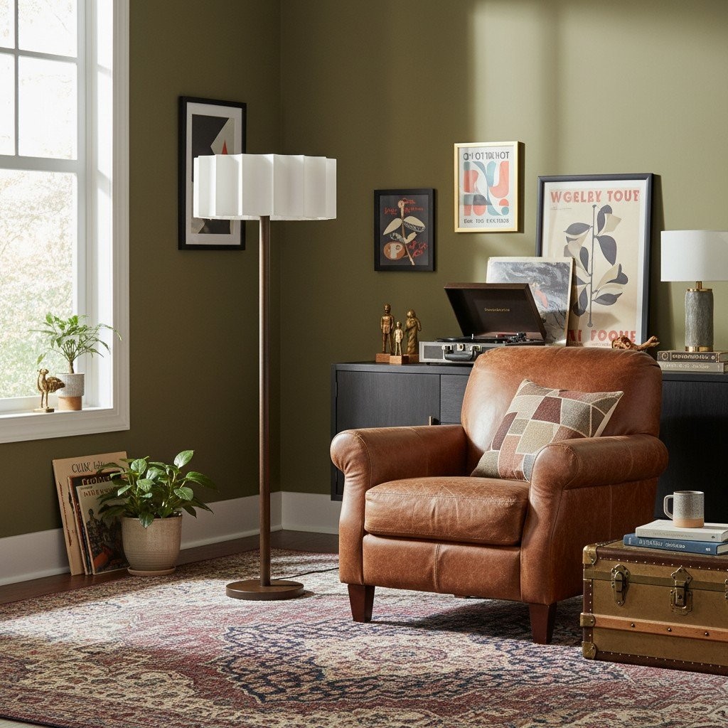 Cavilon Modern Floor Lamp - Slim Profile and Soft Shade Contemporary Metal Lighting for Bedroom KL1666