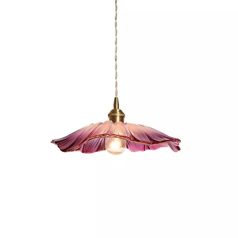 Retro Lotus Creative Glass Pendant Lamp