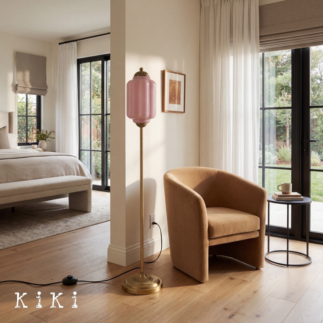 Eloise Artistic Textured Glass Floor Lamp - Elegant Lighting for Bedroom or Interior Space KL2330