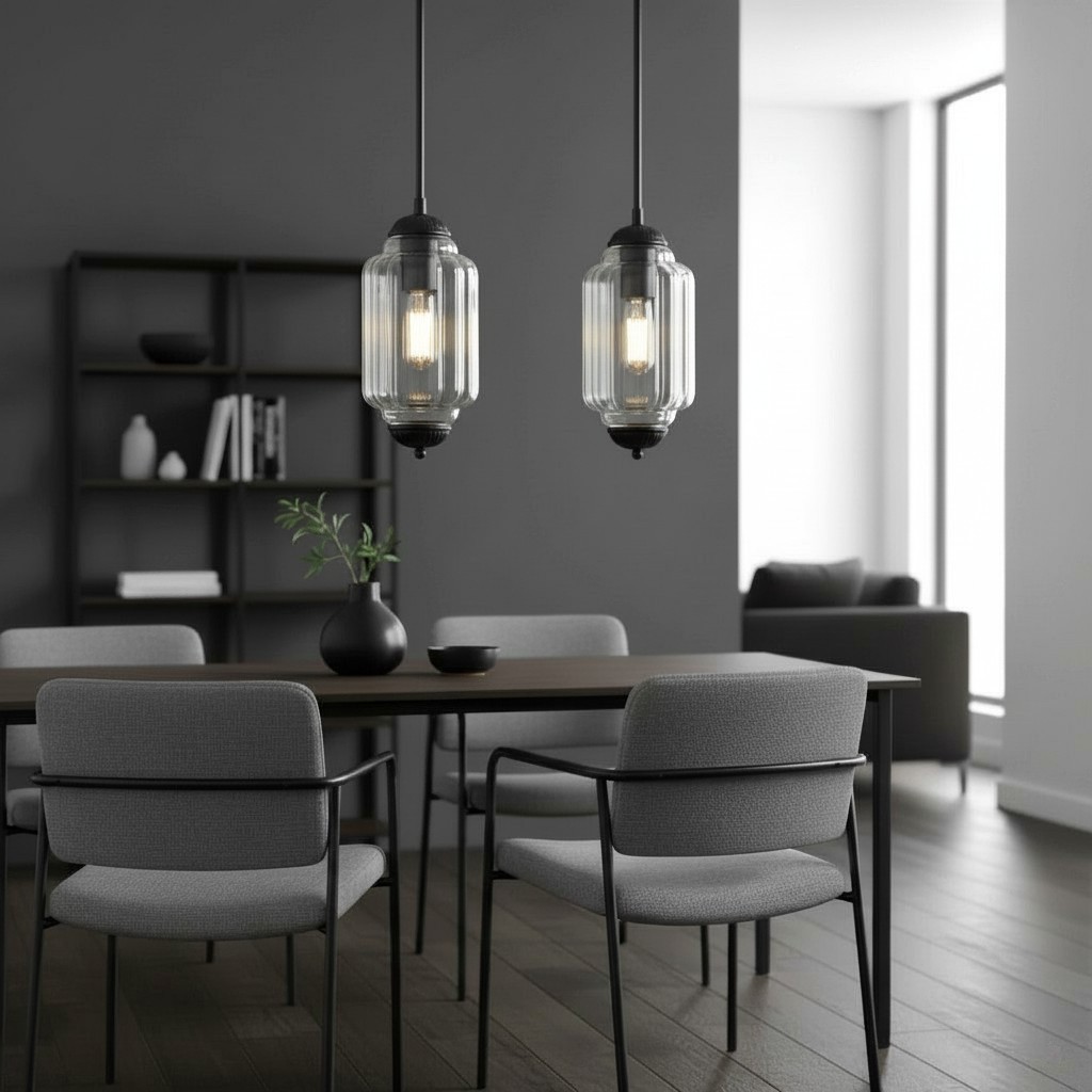 Eloise Simple Glass Irregular Lantern Pendant Lamp KL828
