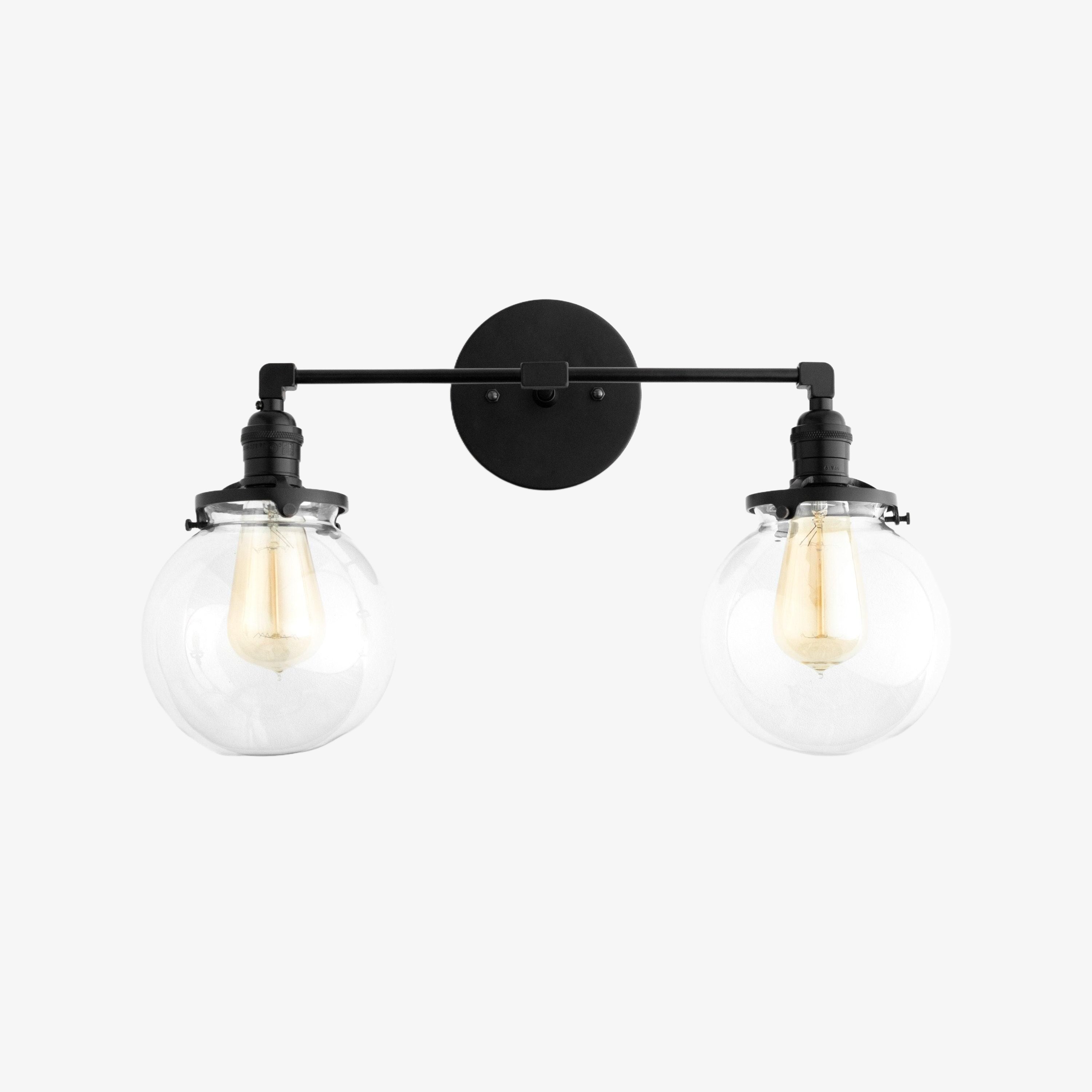 Lumio Globe Glass Globe Vanity Light - Modern Two Light Bathroom Sconce KL1404