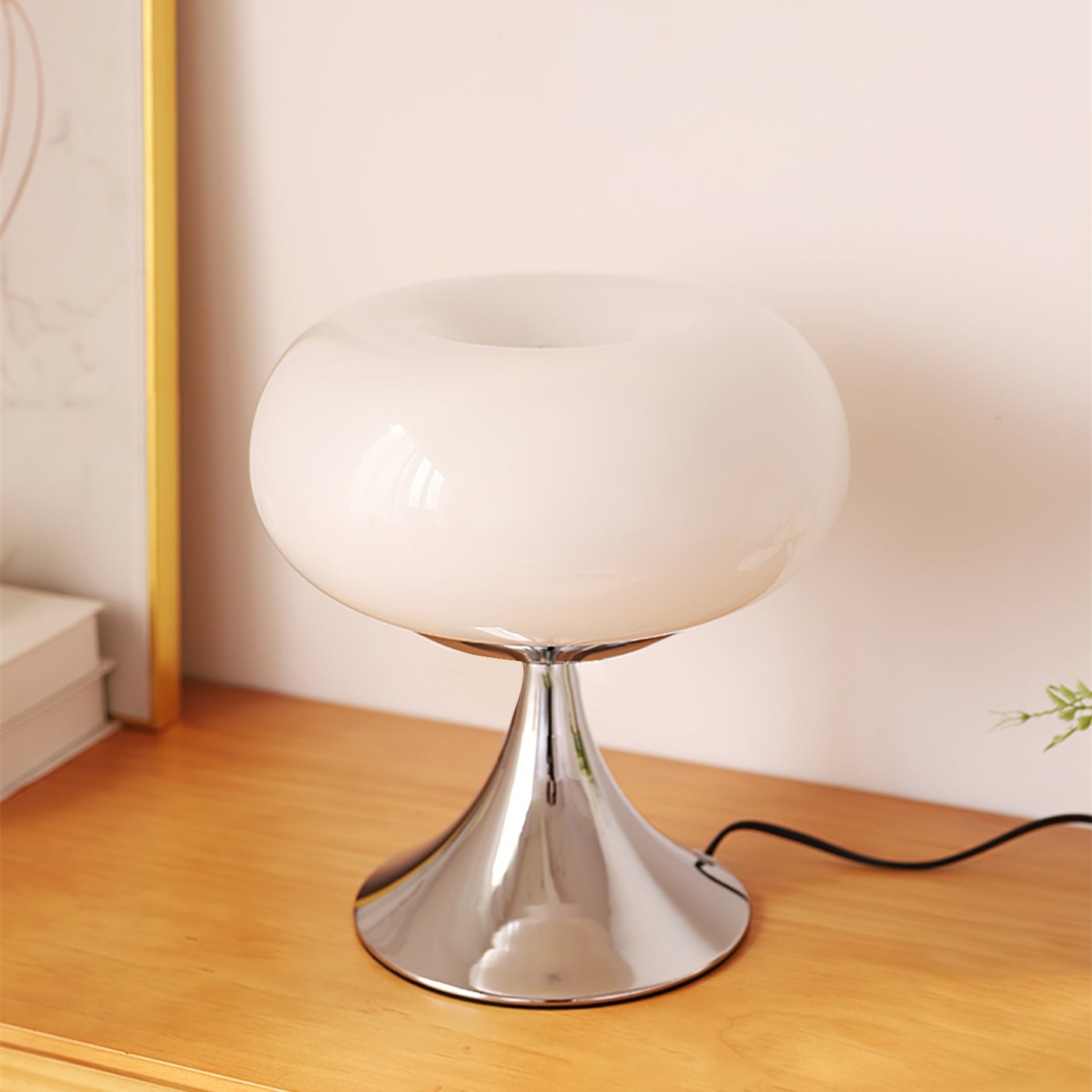Lollora Apple Metal Glass Table Lamp - Soft Mood Lighting for Nightstand and Study KL128