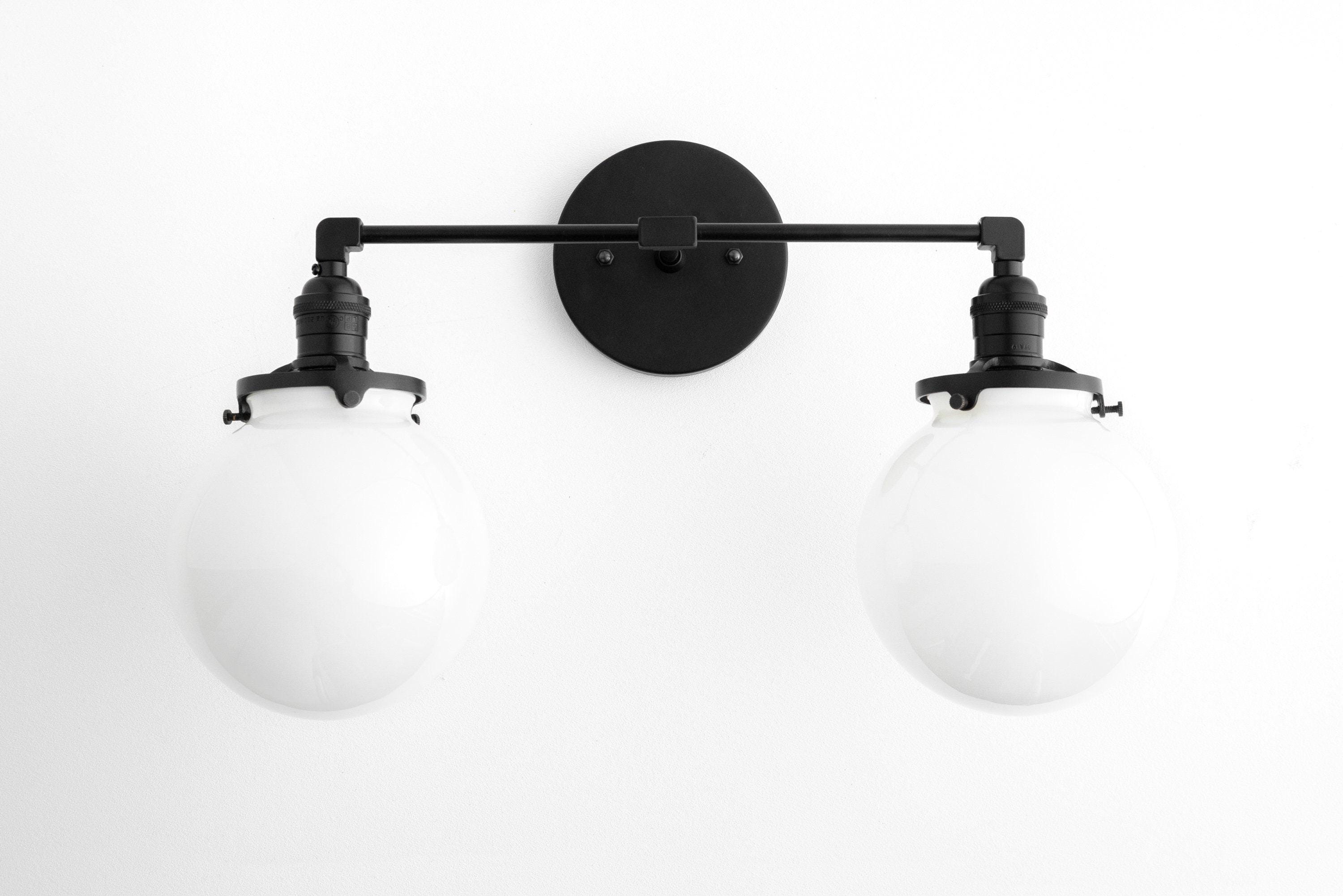 Lumio Globe Glass Globe Vanity Light - Modern Two Light Bathroom Sconce KL1404