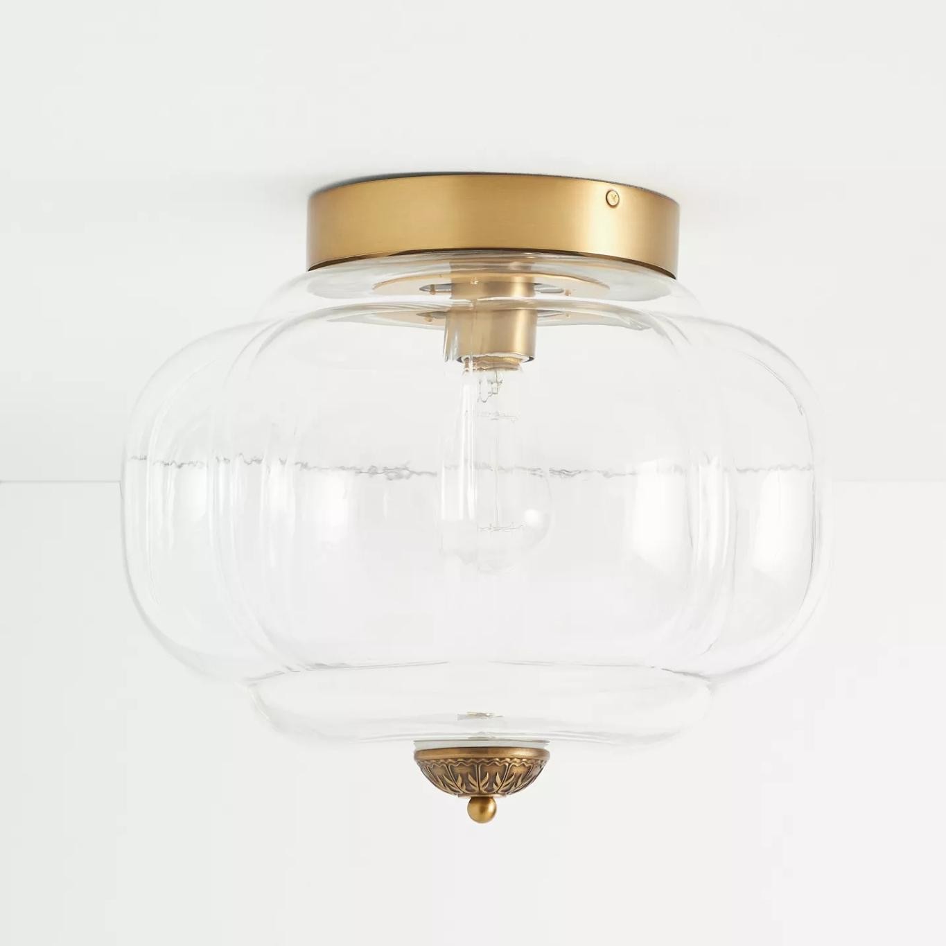 Eloise Retro Milk Glass Semi Flush Mount Ceiling Light KL859